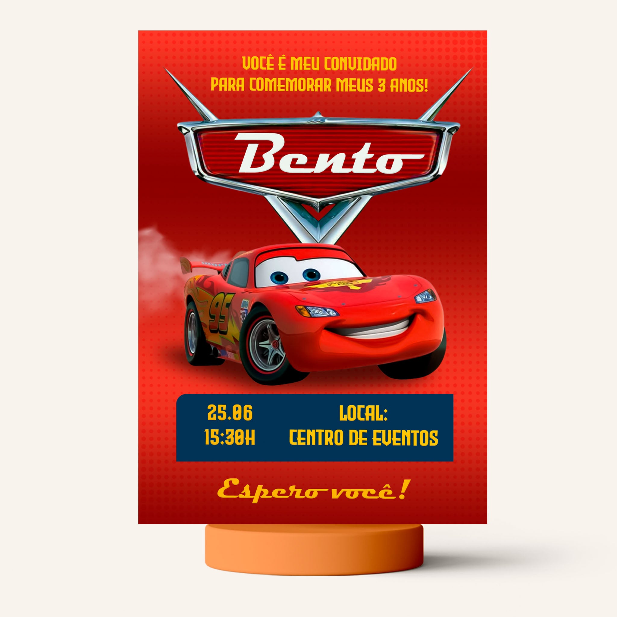 Invitación digital de cumpleaños de Cars