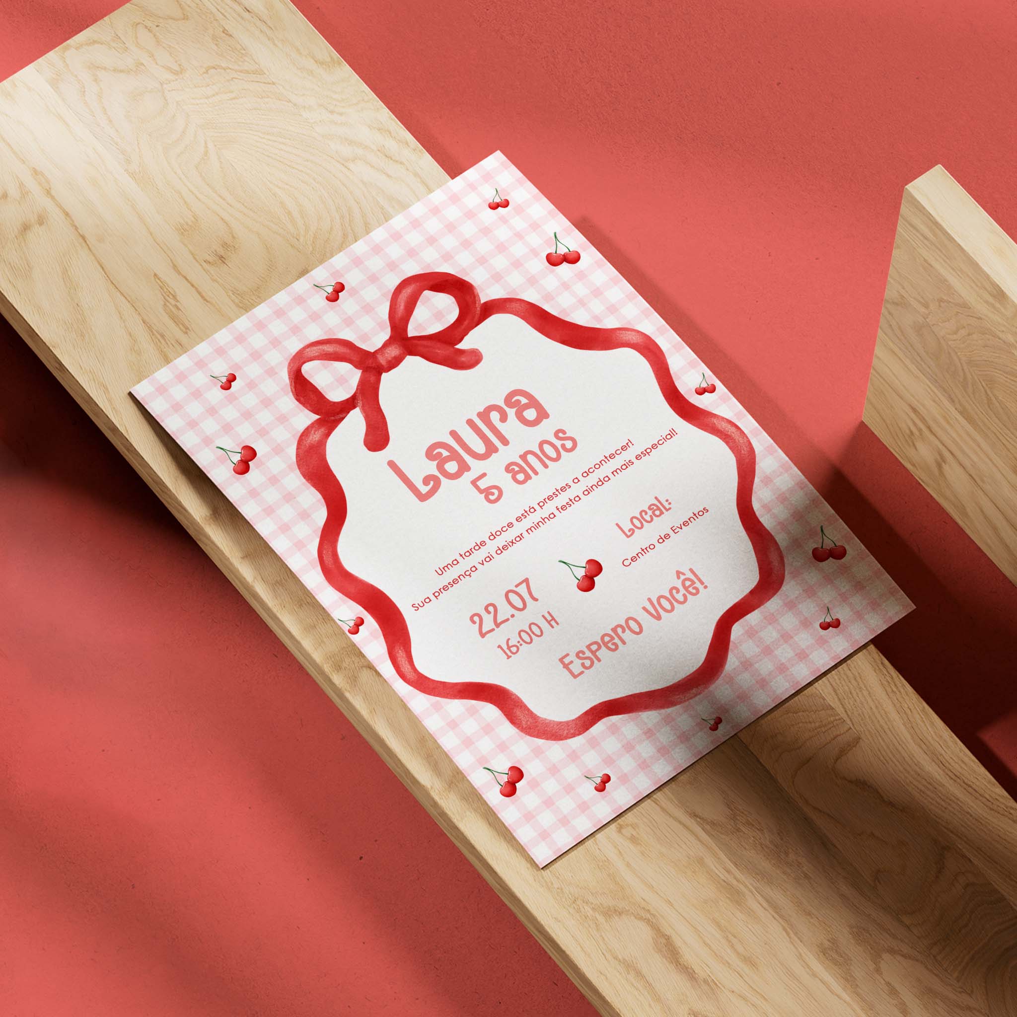 Convite Digital Aniversário Cereja