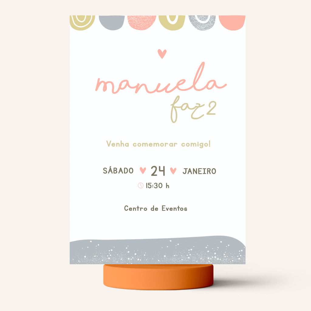 Colores de la invitación de cumpleaños digital