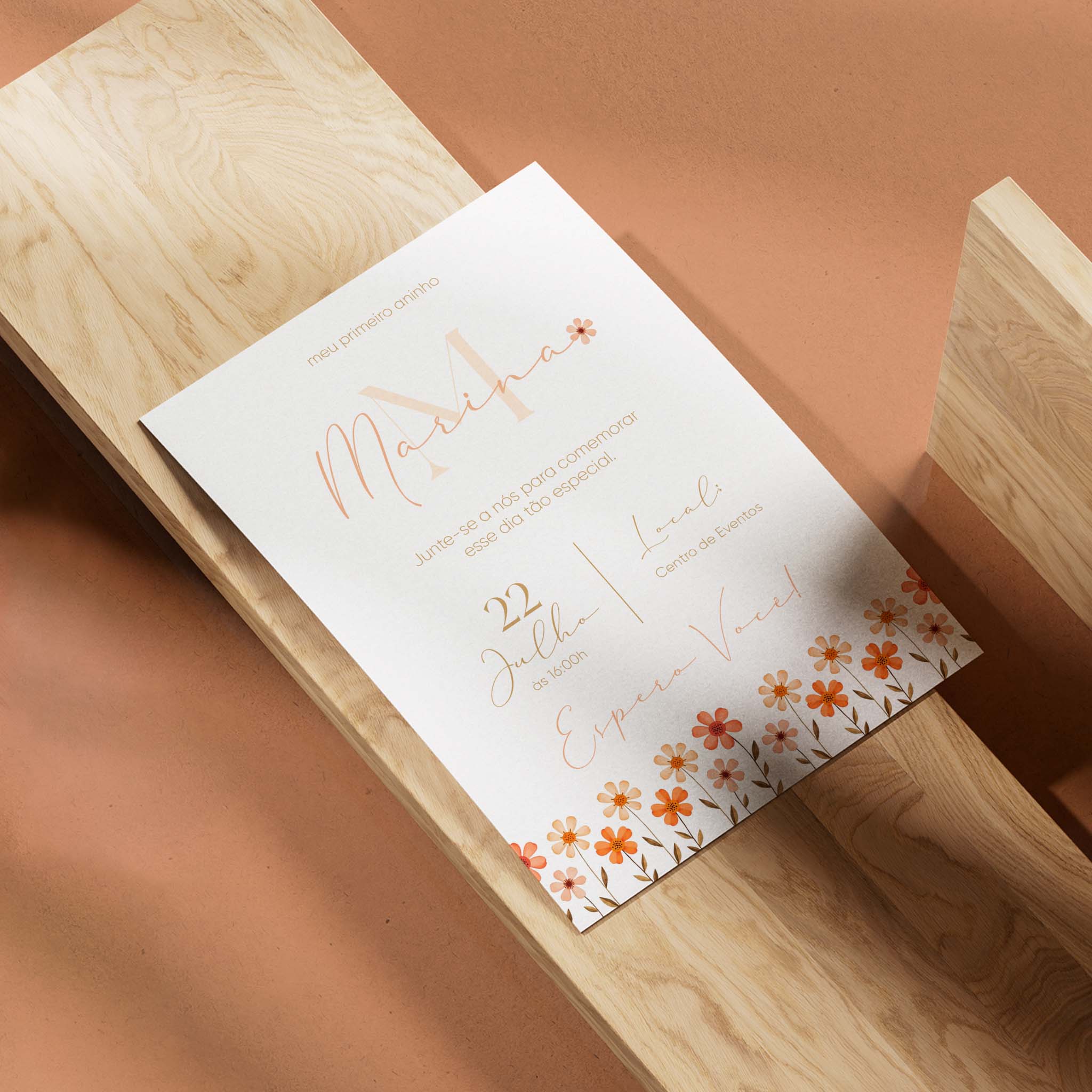 Invitación digital de cumpleaños con flores