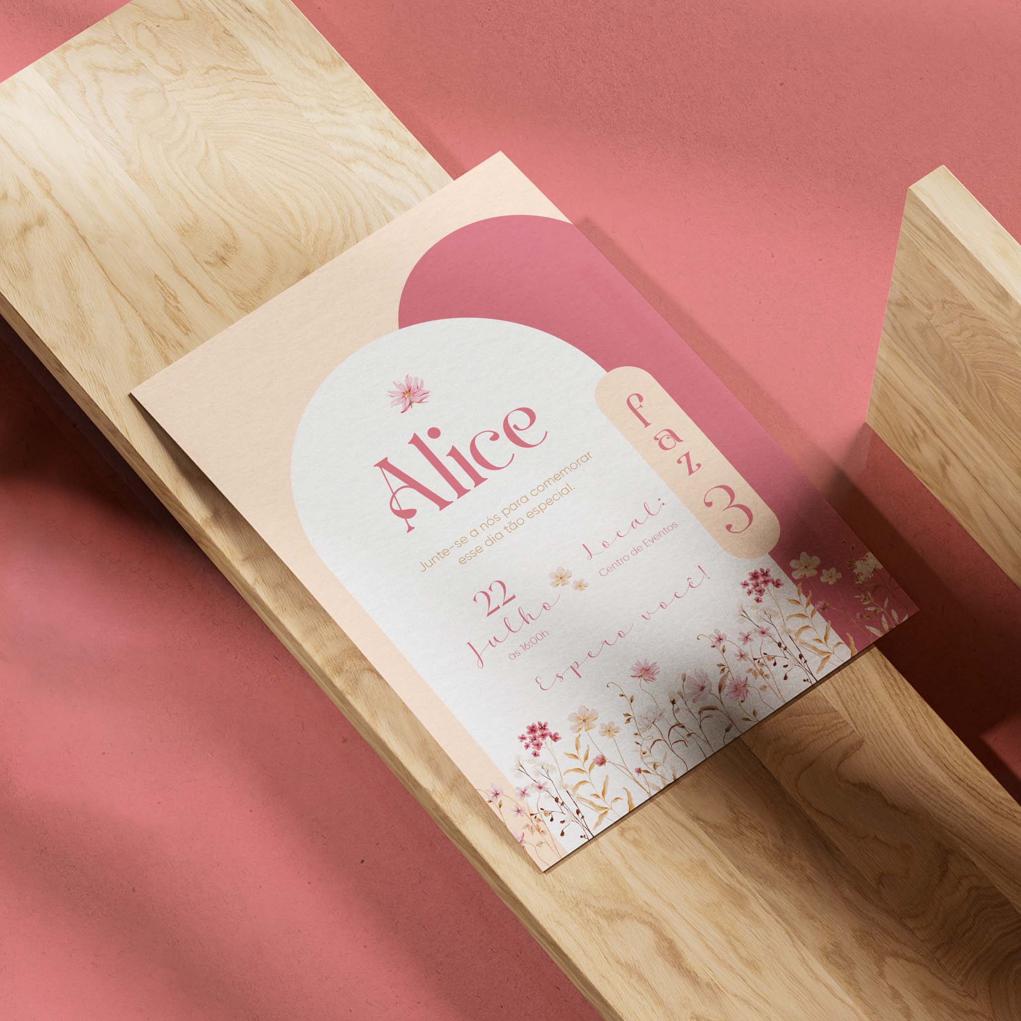 Invitación digital de cumpleaños con flores
