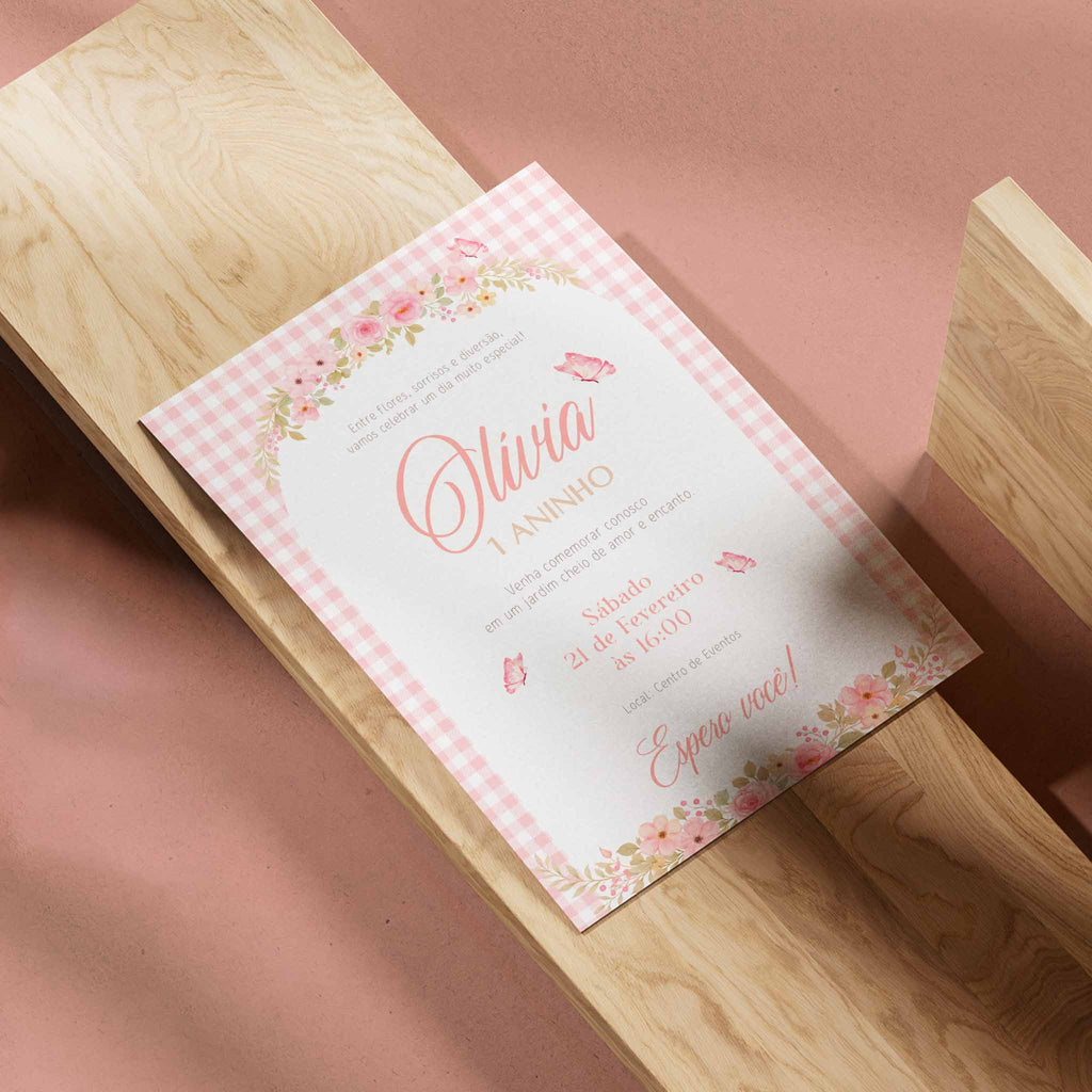 Convite Digital Aniversário Flores