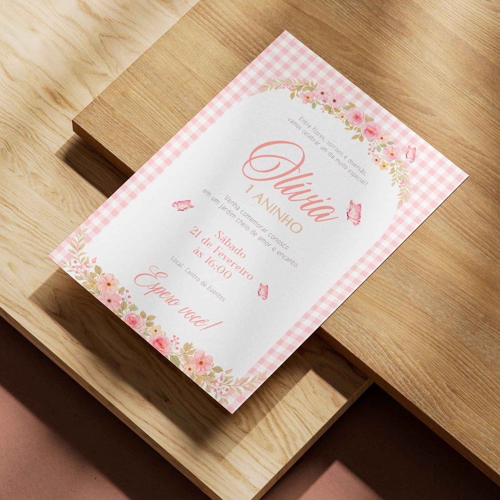 Convite Digital Aniversário Flores