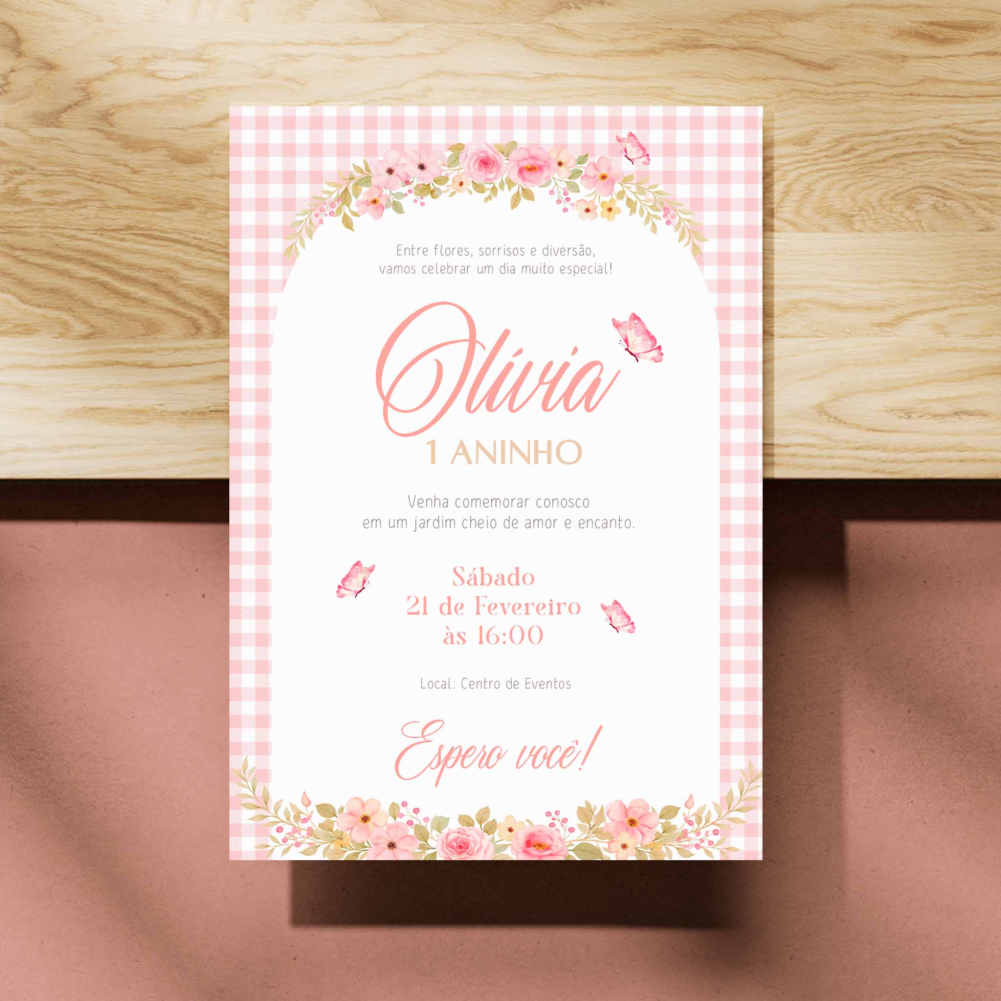 Convite Digital Aniversário Flores