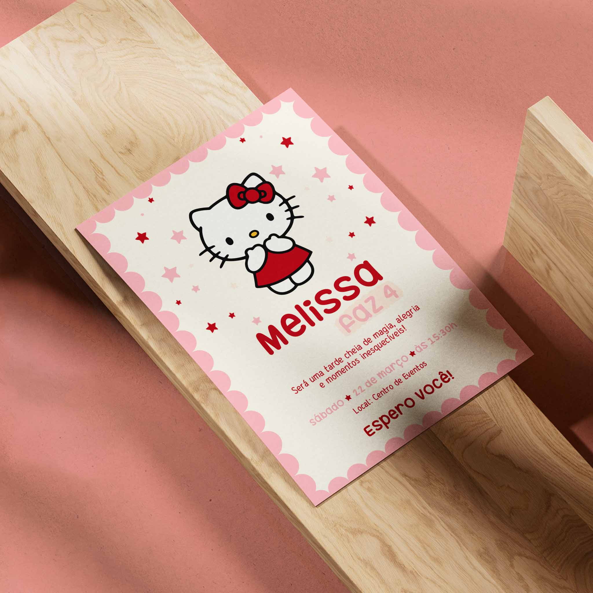 Convite Digital Aniversário Hello Kitty