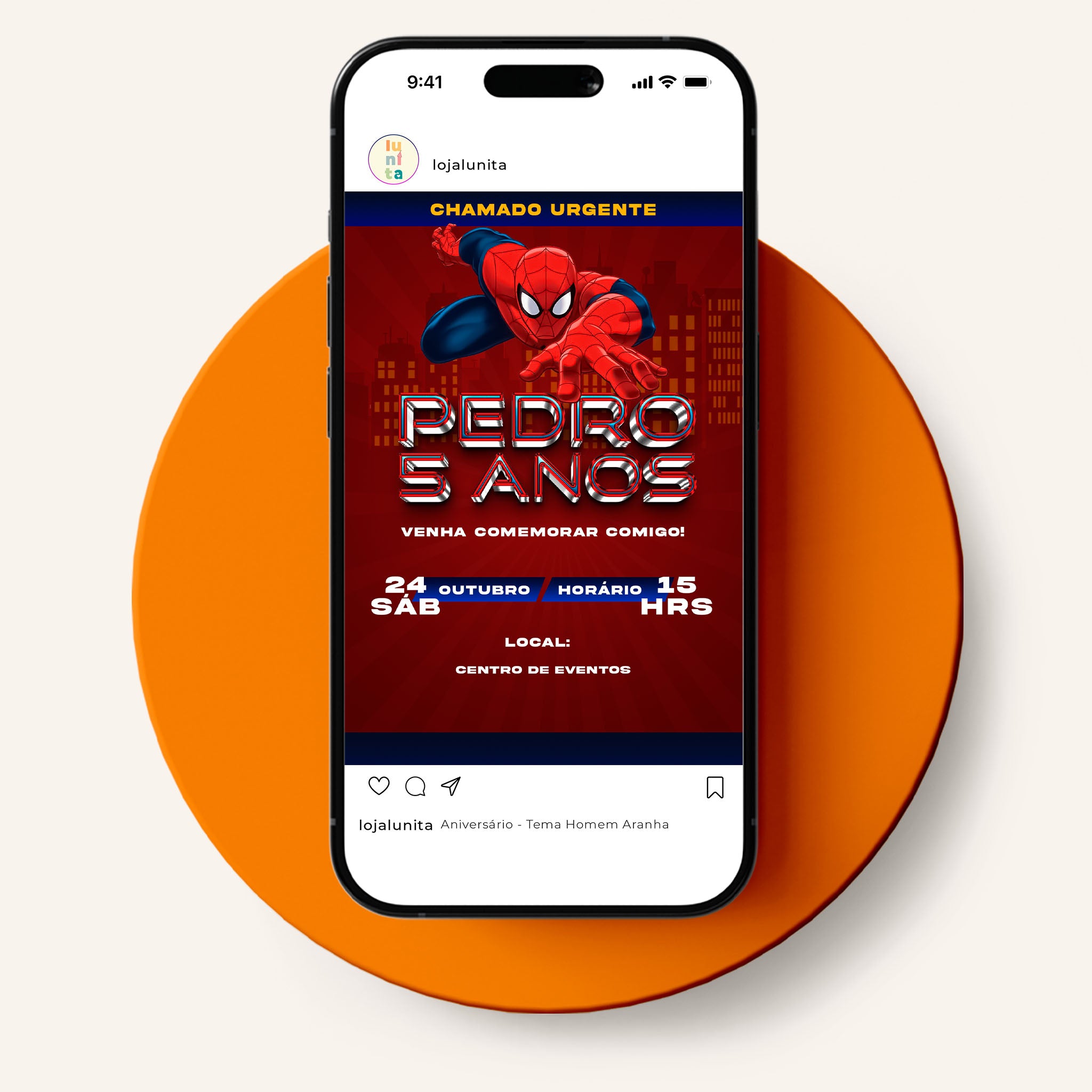Invitación digital de cumpleaños de Spider-Man