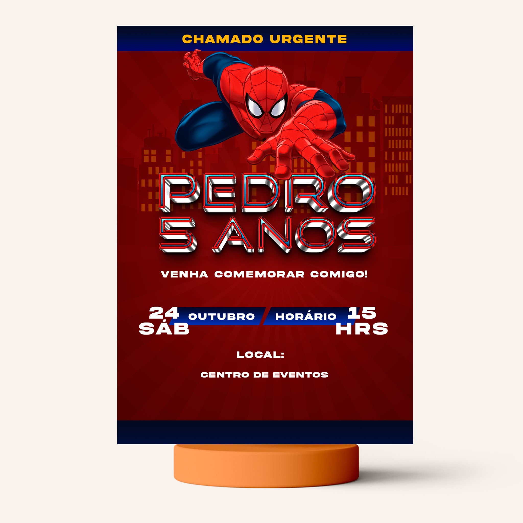 Invitación digital de cumpleaños de Spider-Man