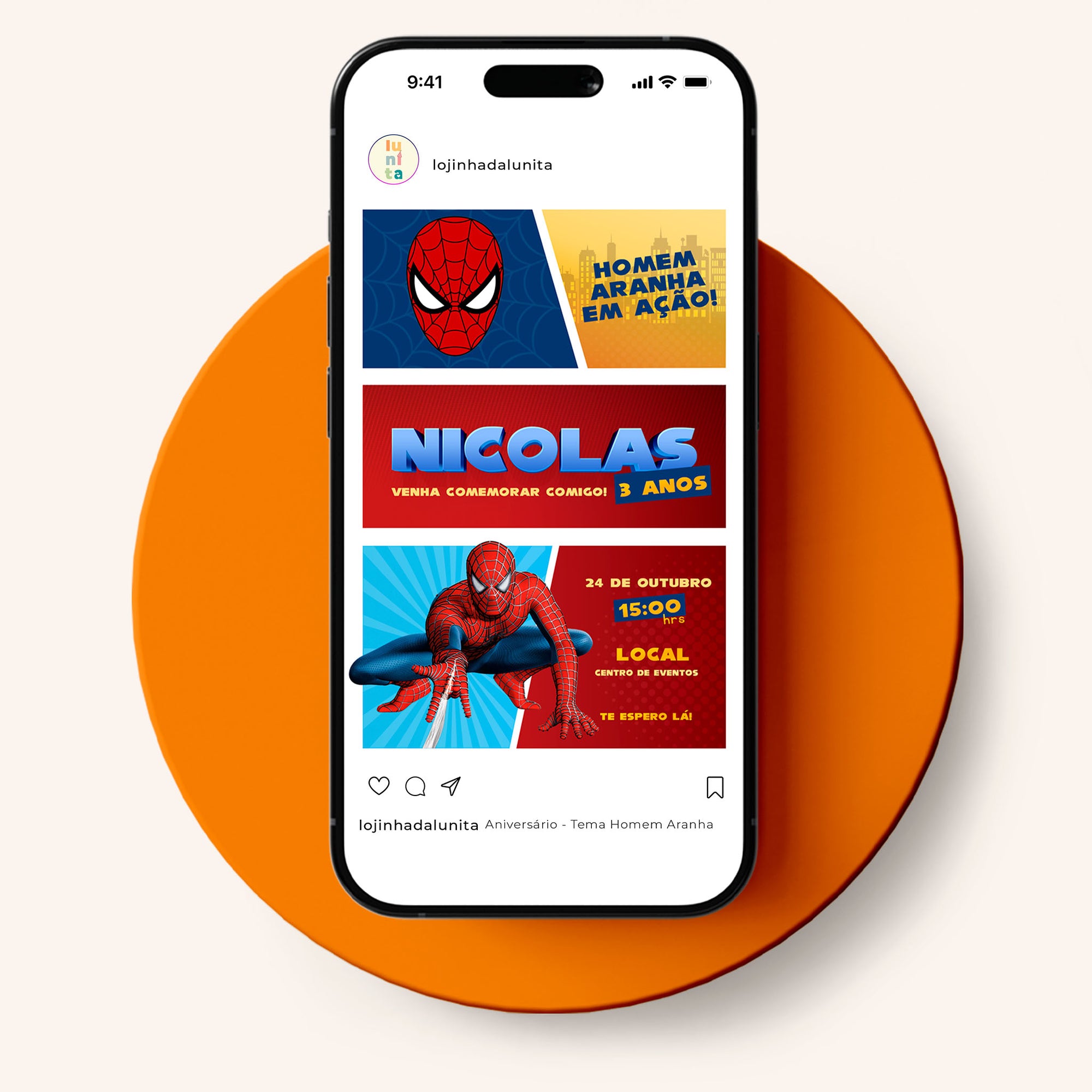 Convite Digital Aniversário Homem Aranha