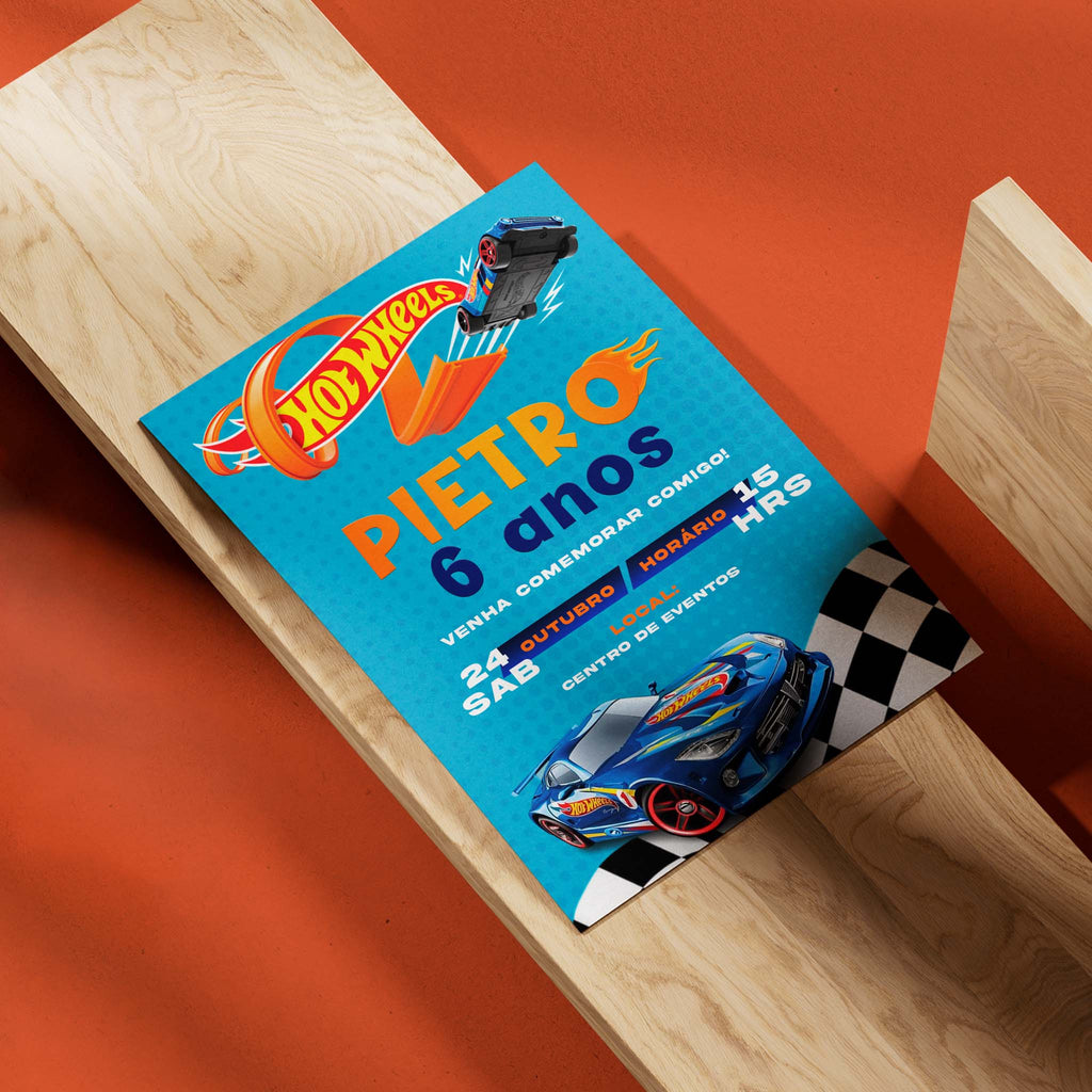 Convite Digital Aniversário Hot Wheels