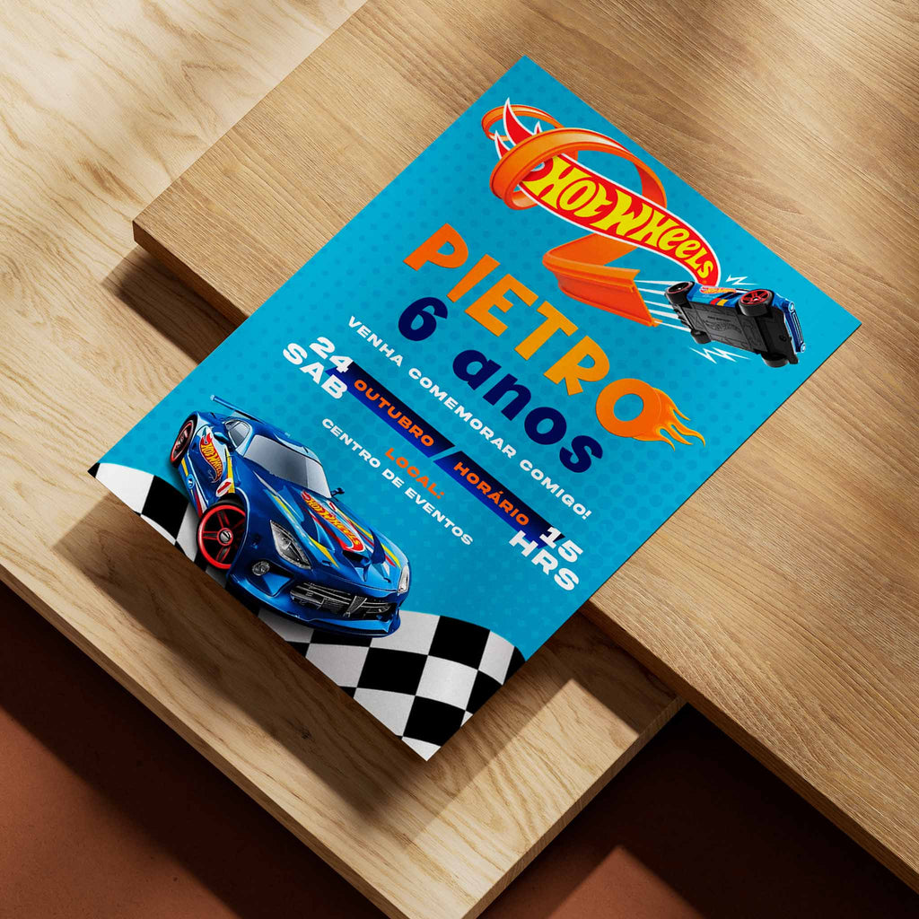 Convite Digital Aniversário Hot Wheels