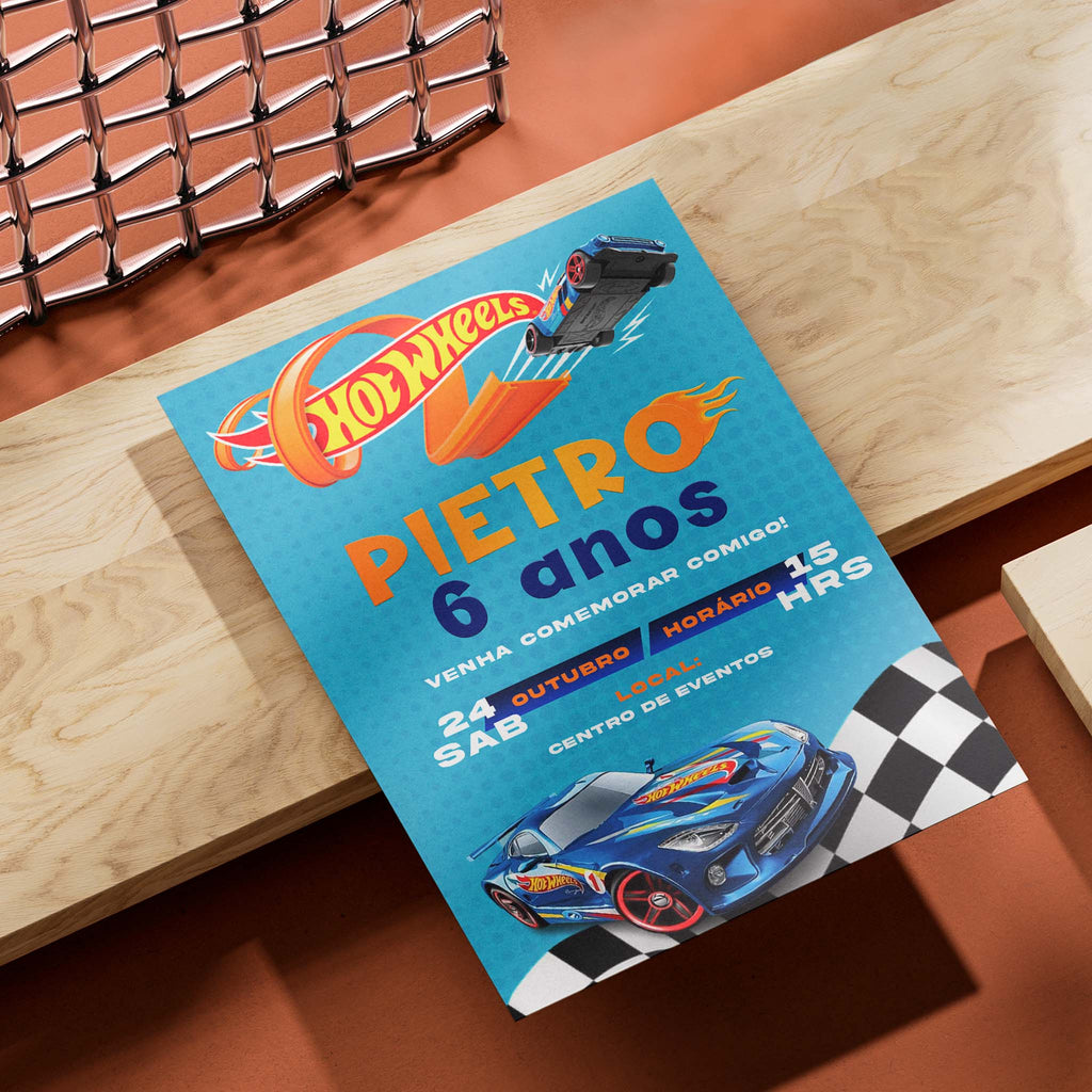 Convite Digital Aniversário Hot Wheels