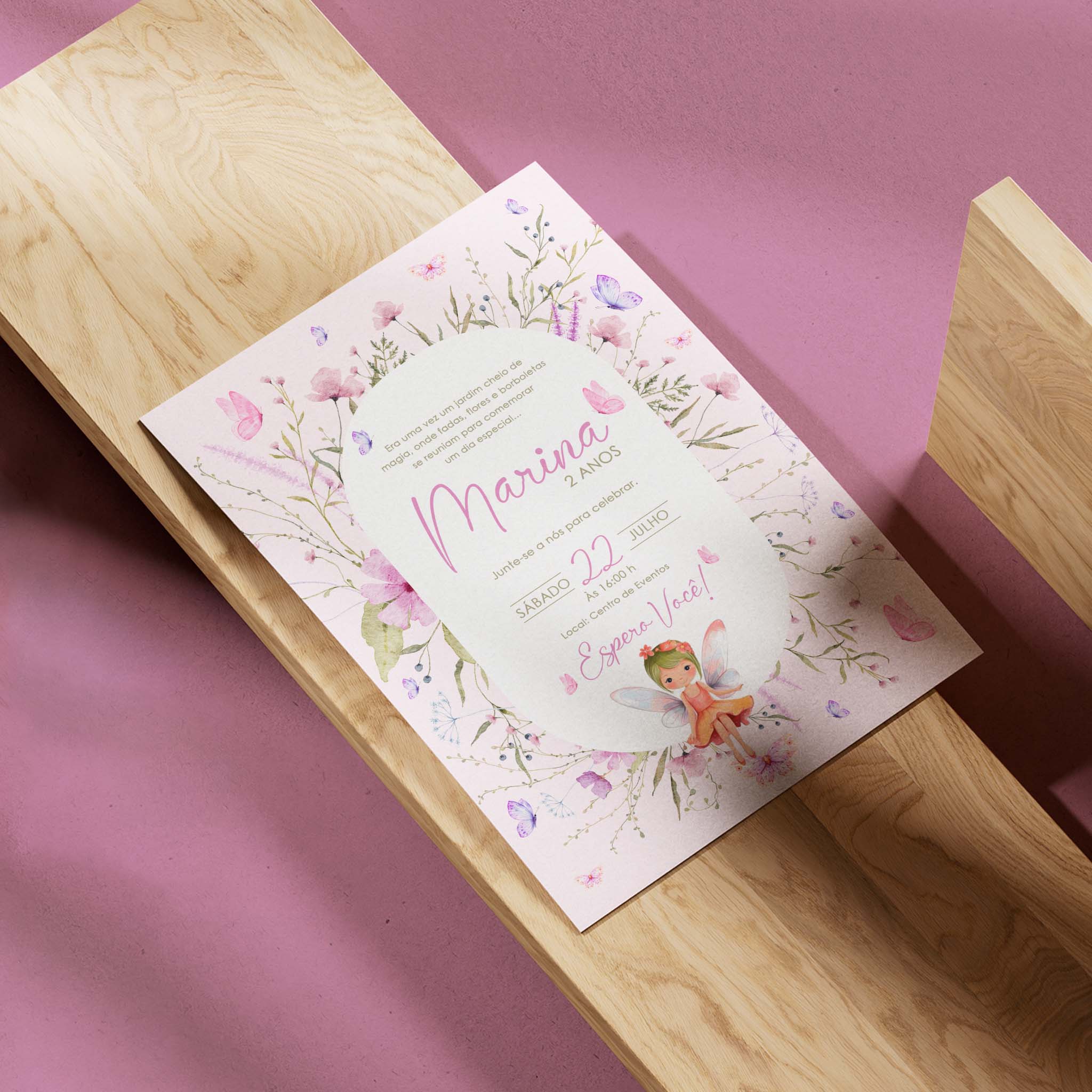 Invitación digital de cumpleaños de Jardín Encantado