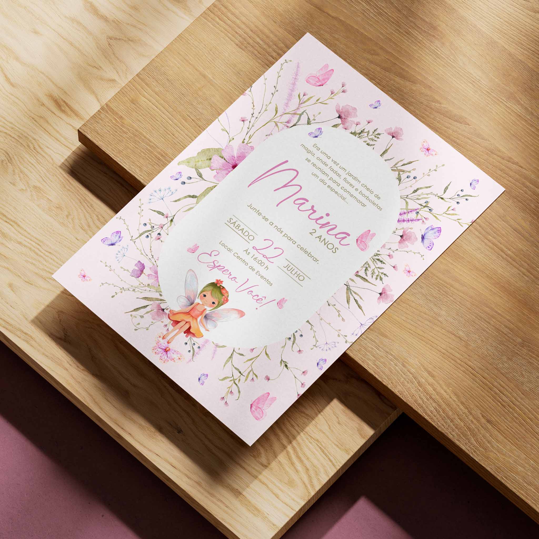 Invitación digital de cumpleaños de Jardín Encantado