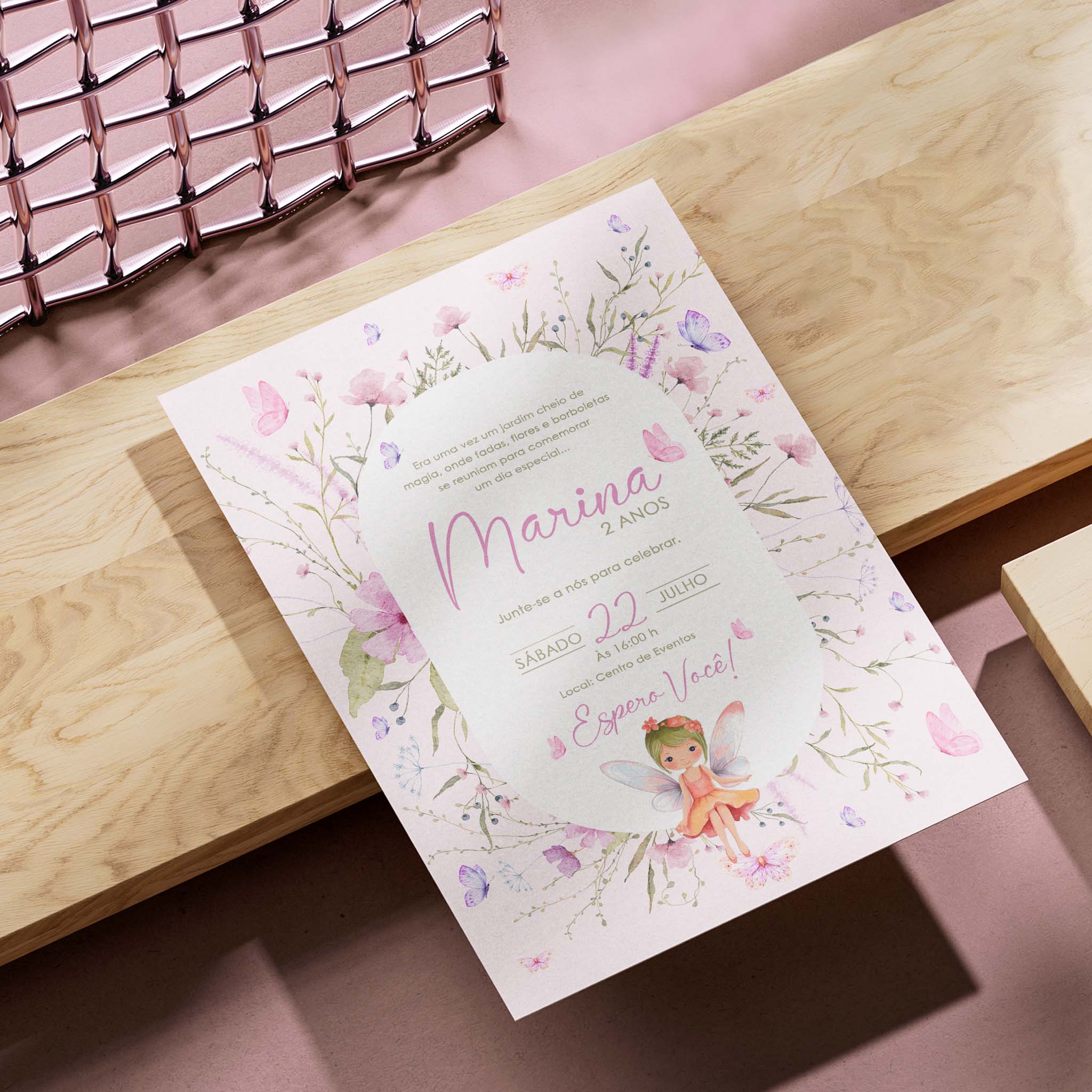 Invitación digital de cumpleaños de Jardín Encantado