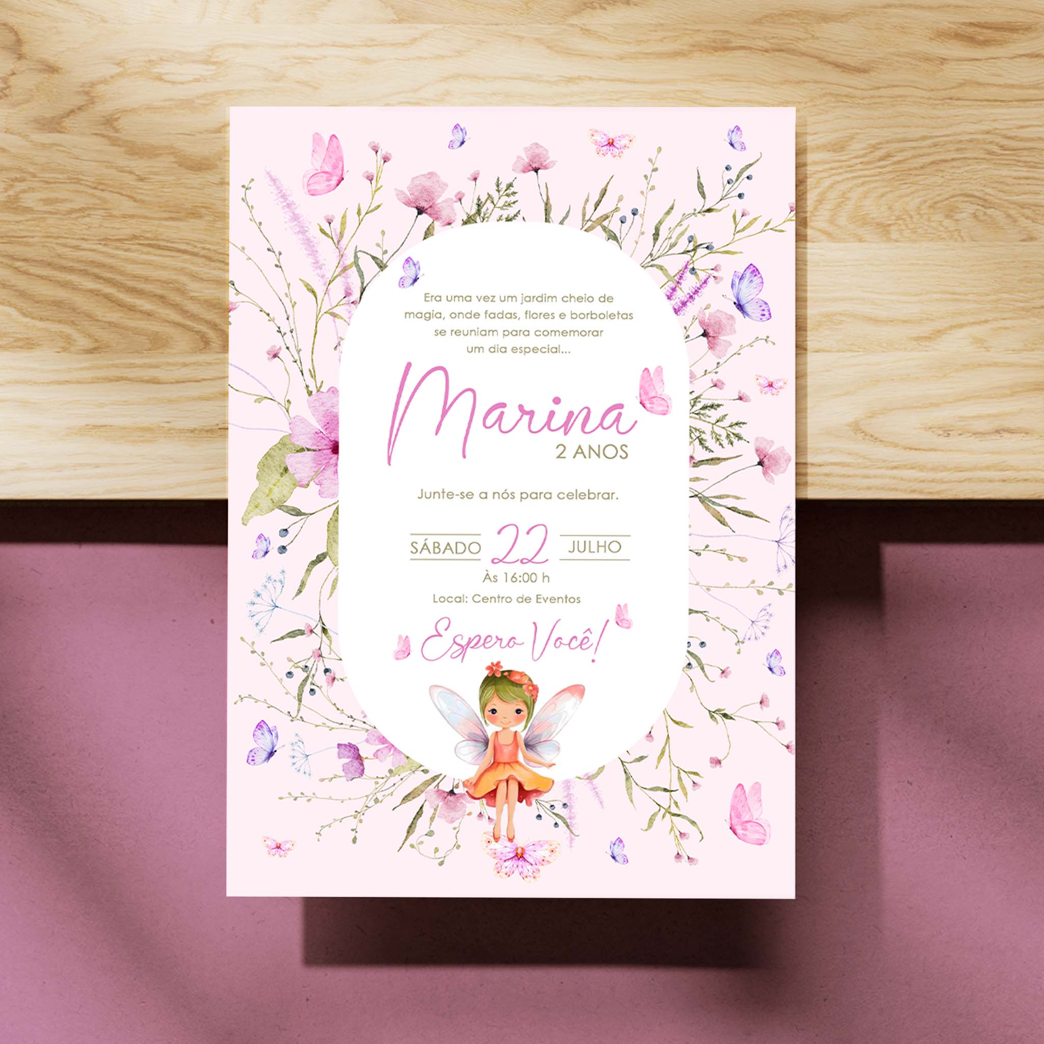 Invitación digital de cumpleaños de Jardín Encantado
