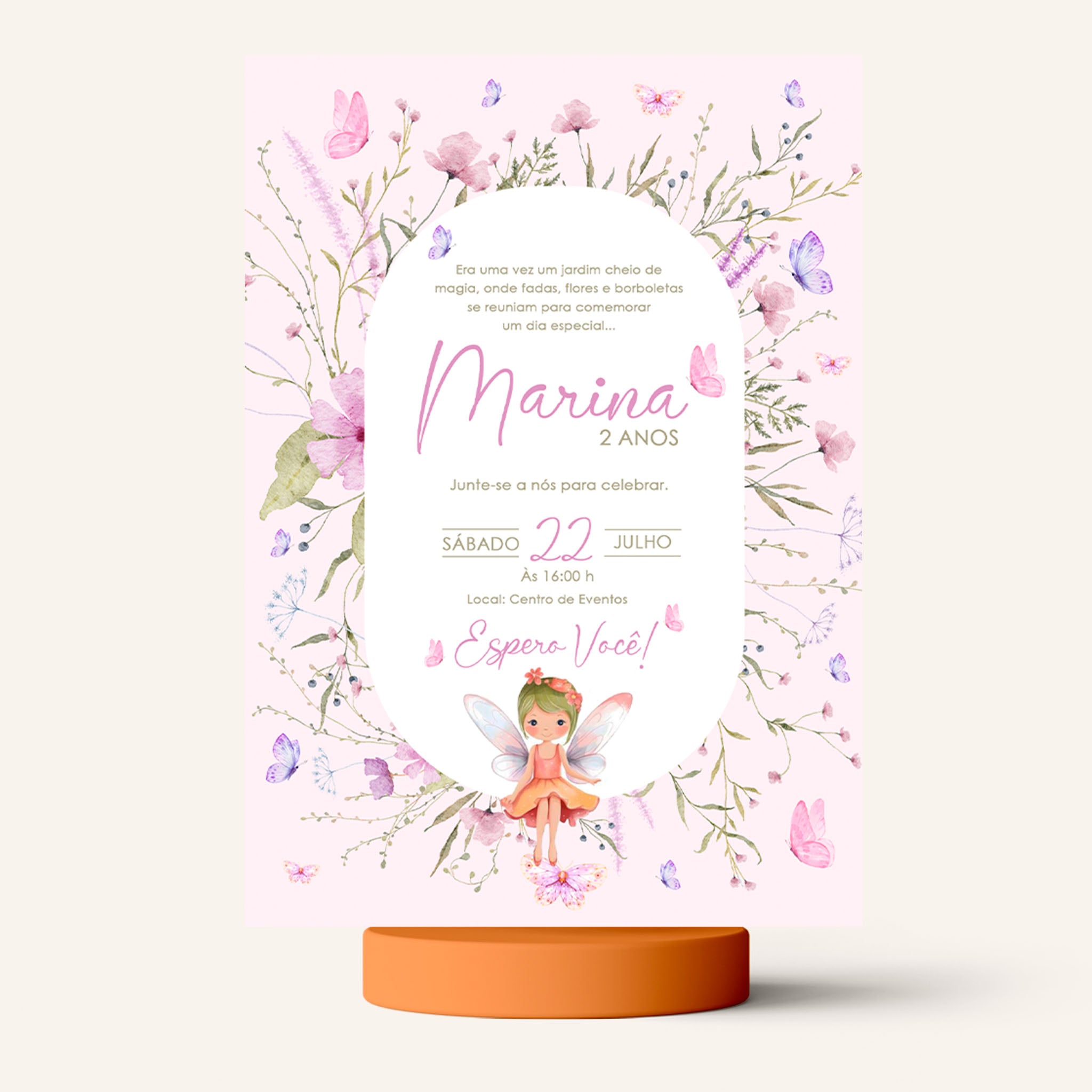 Invitación digital de cumpleaños de Jardín Encantado