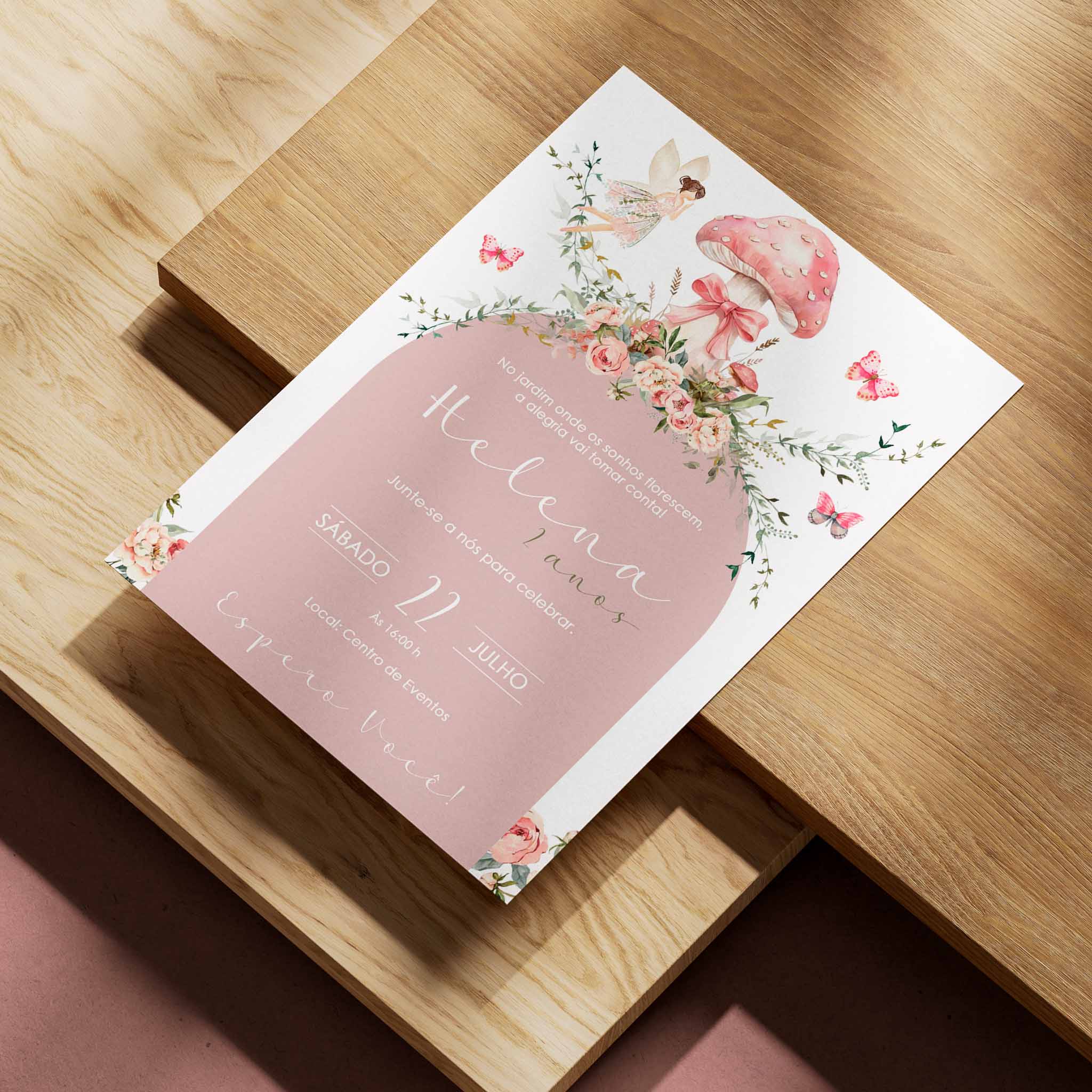 Invitación digital de cumpleaños de Jardín Encantado