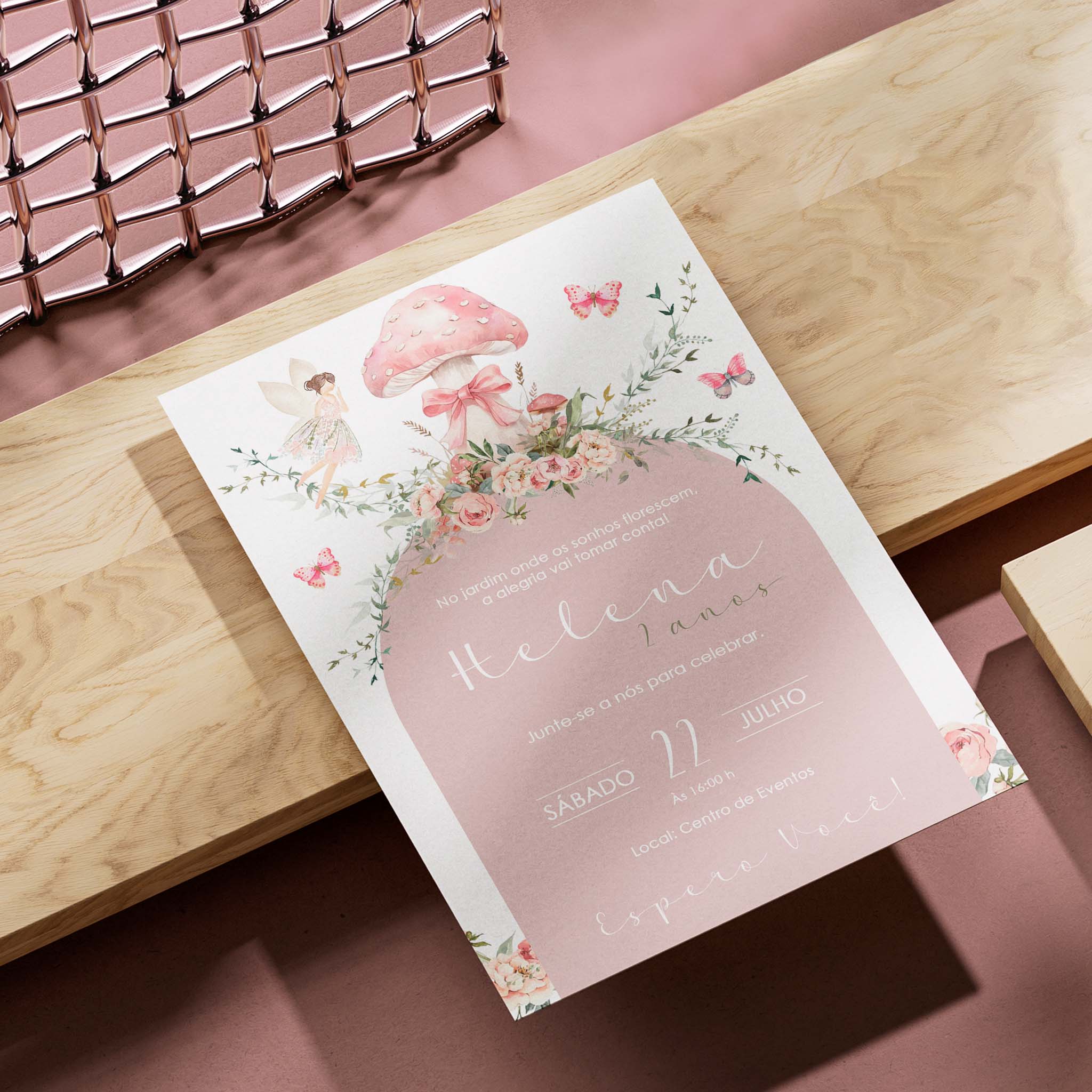 Invitación digital de cumpleaños de Jardín Encantado