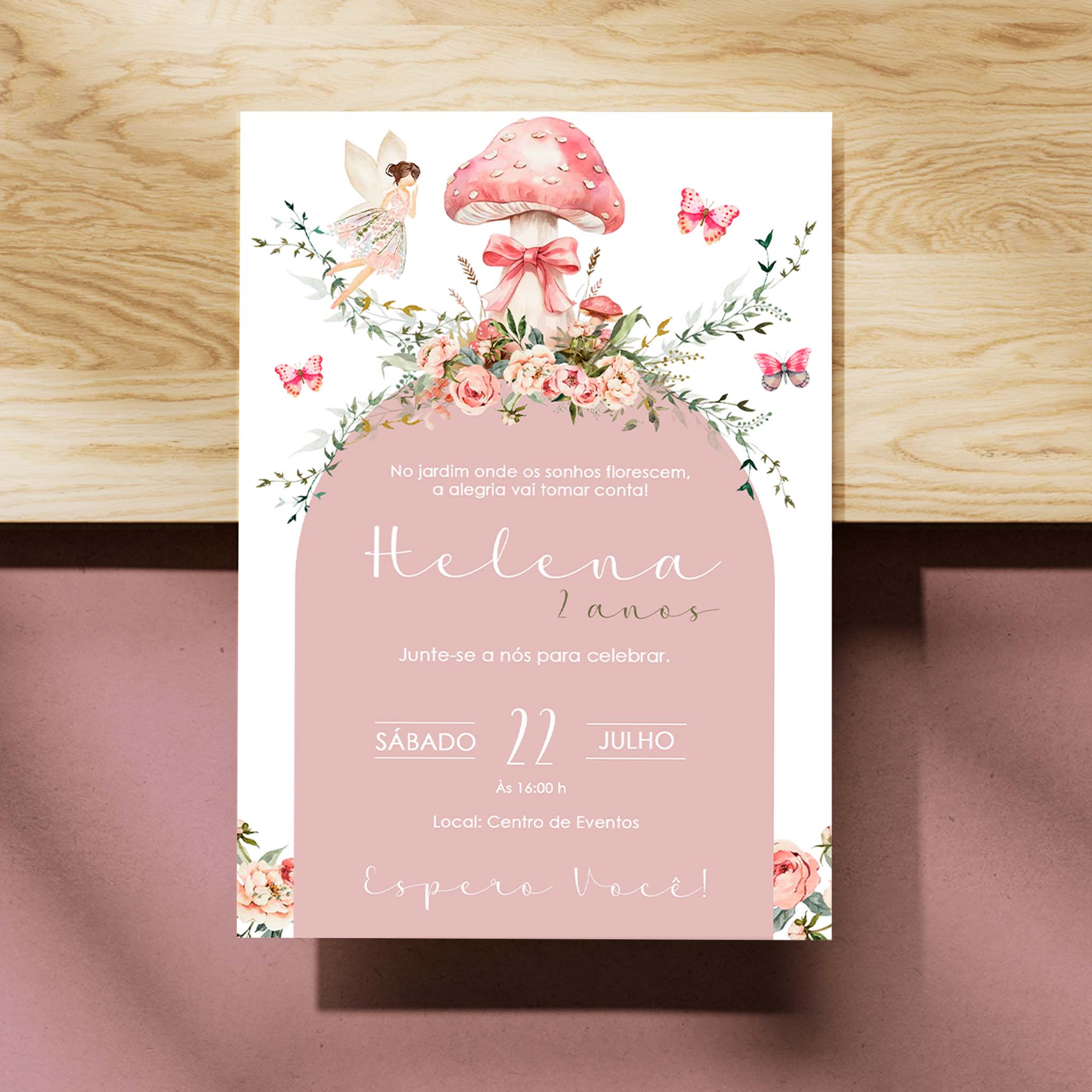 Invitación digital de cumpleaños de Jardín Encantado
