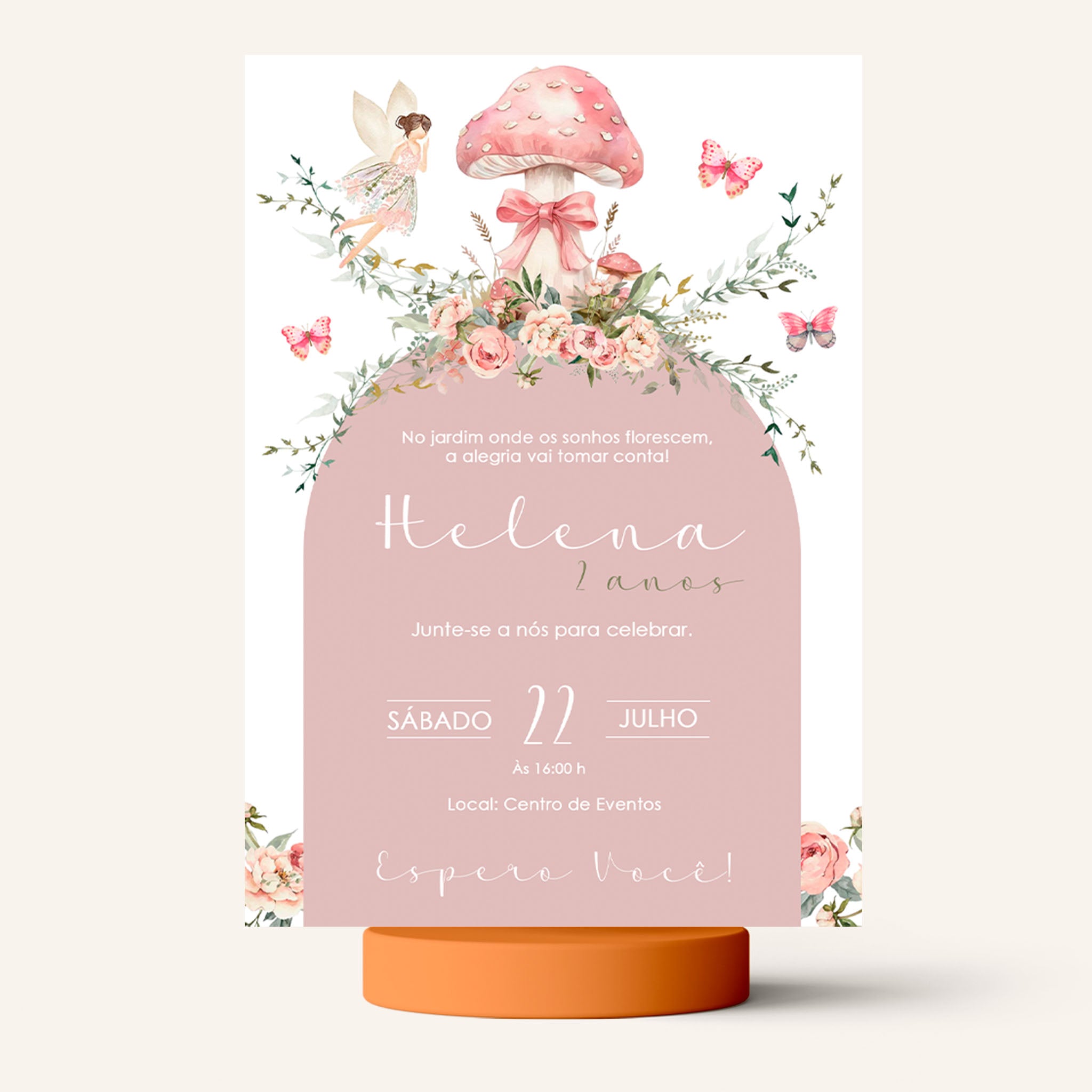 Invitación digital de cumpleaños de Jardín Encantado
