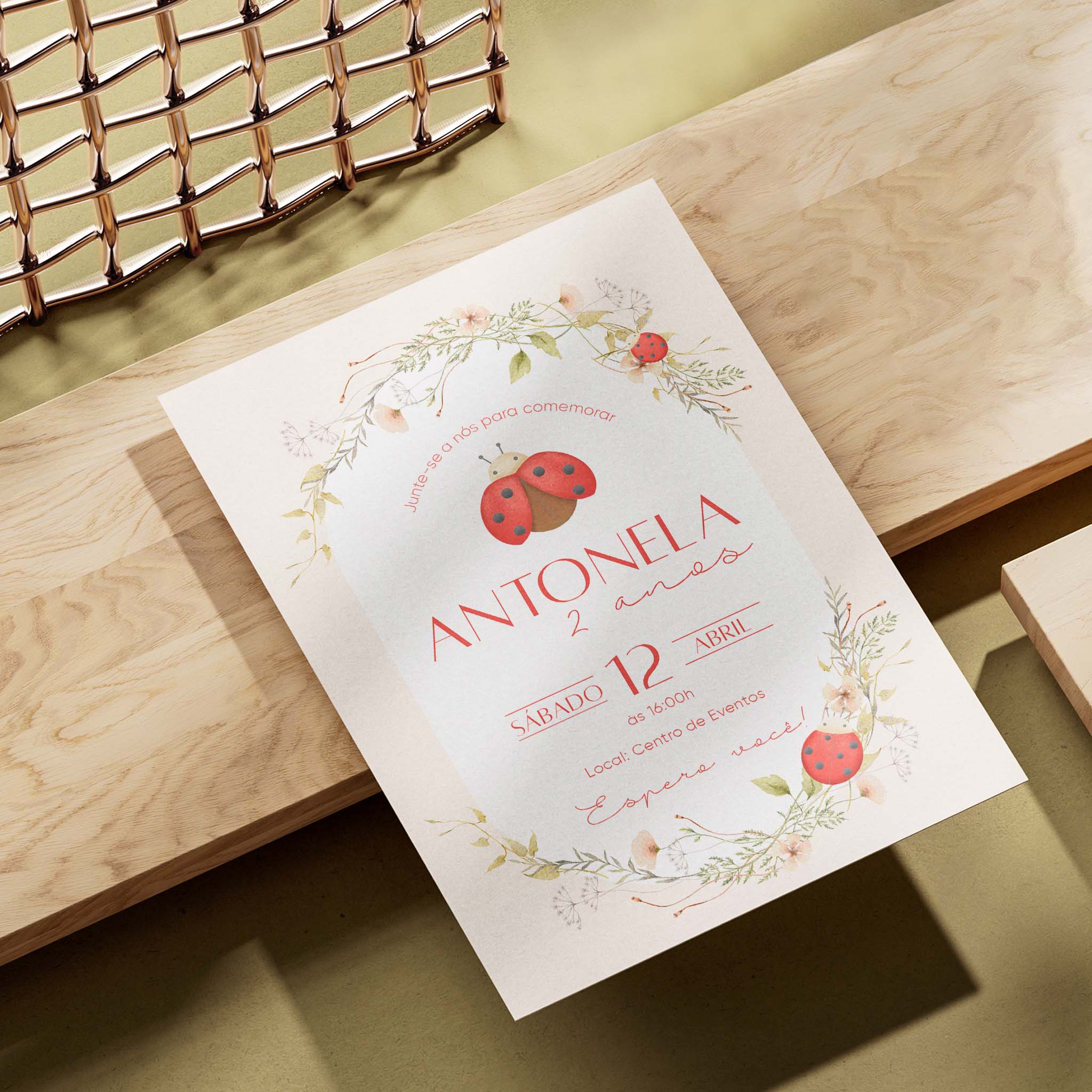 Invitación digital de cumpleaños de Ladybug