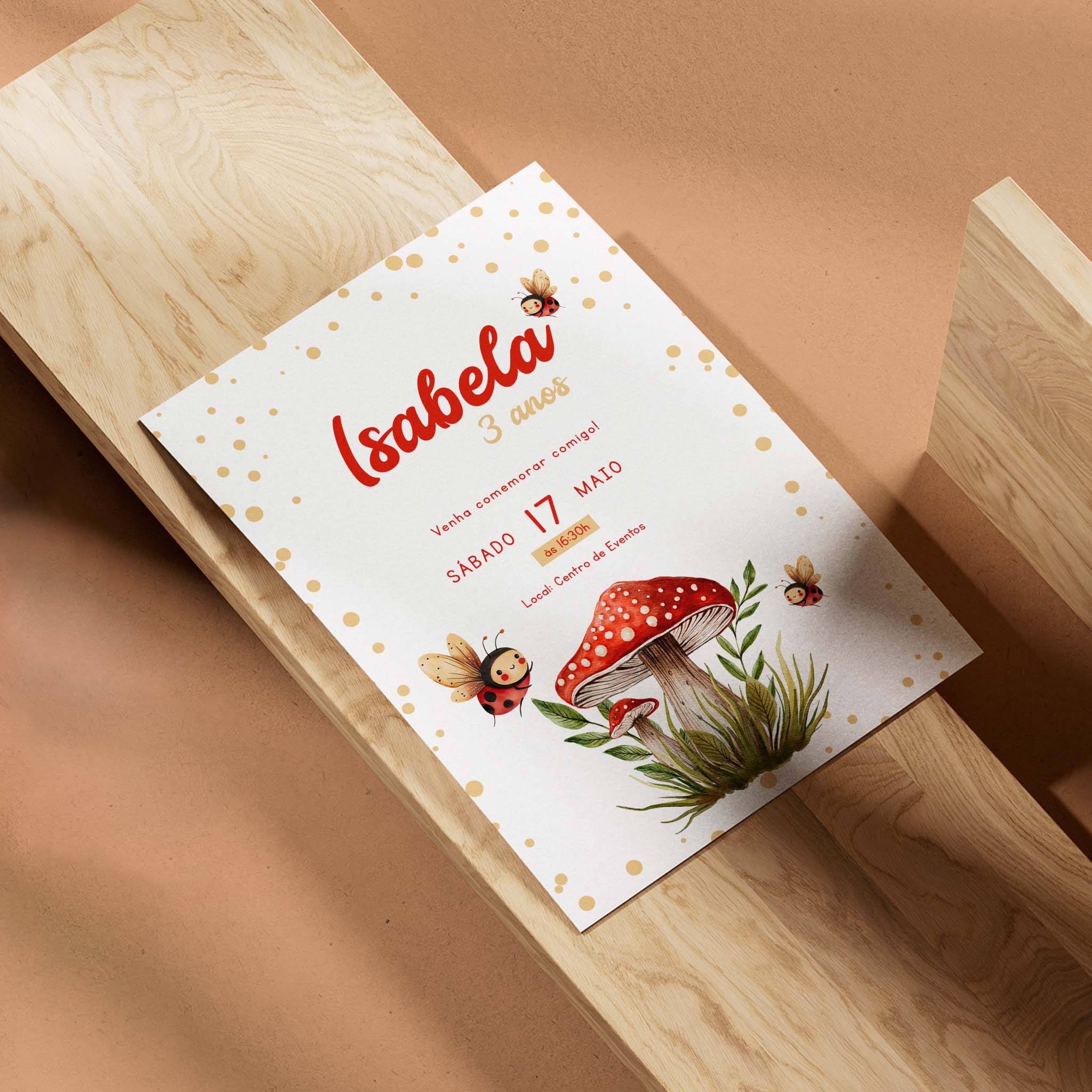 Invitación digital de cumpleaños de Ladybug