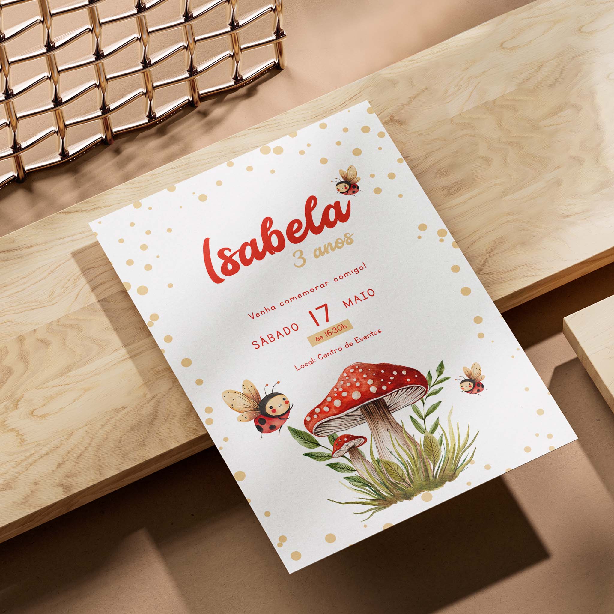 Invitación digital de cumpleaños de Ladybug
