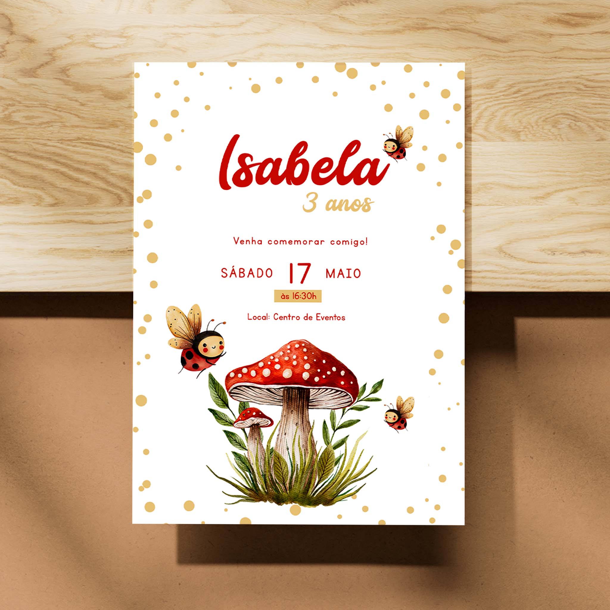 Invitación digital de cumpleaños de Ladybug