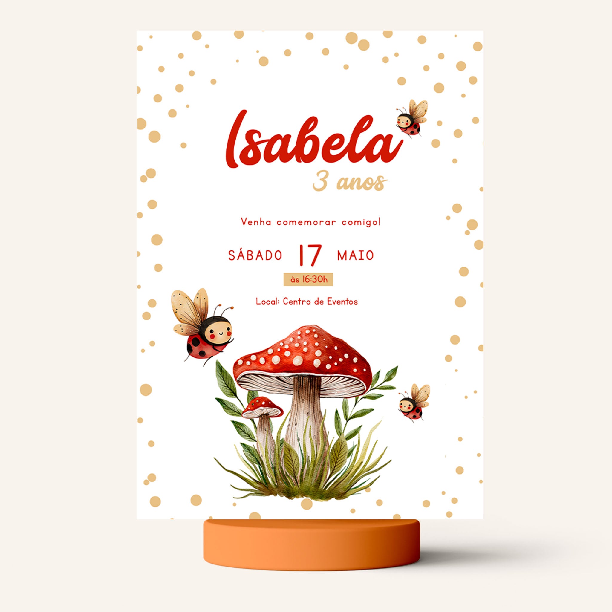 Invitación digital de cumpleaños de Ladybug