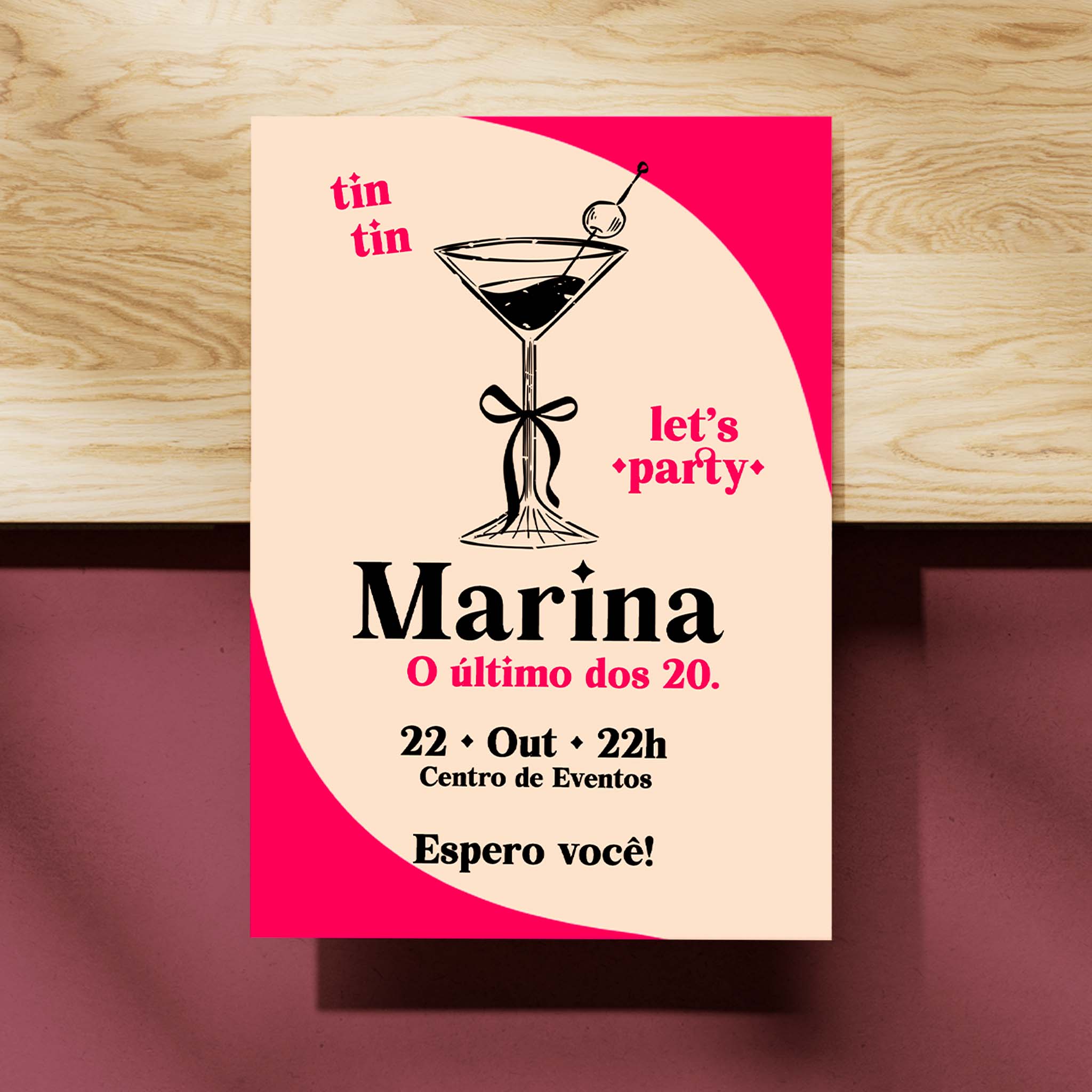 Invitación digital de cumpleaños para la noche de chicas