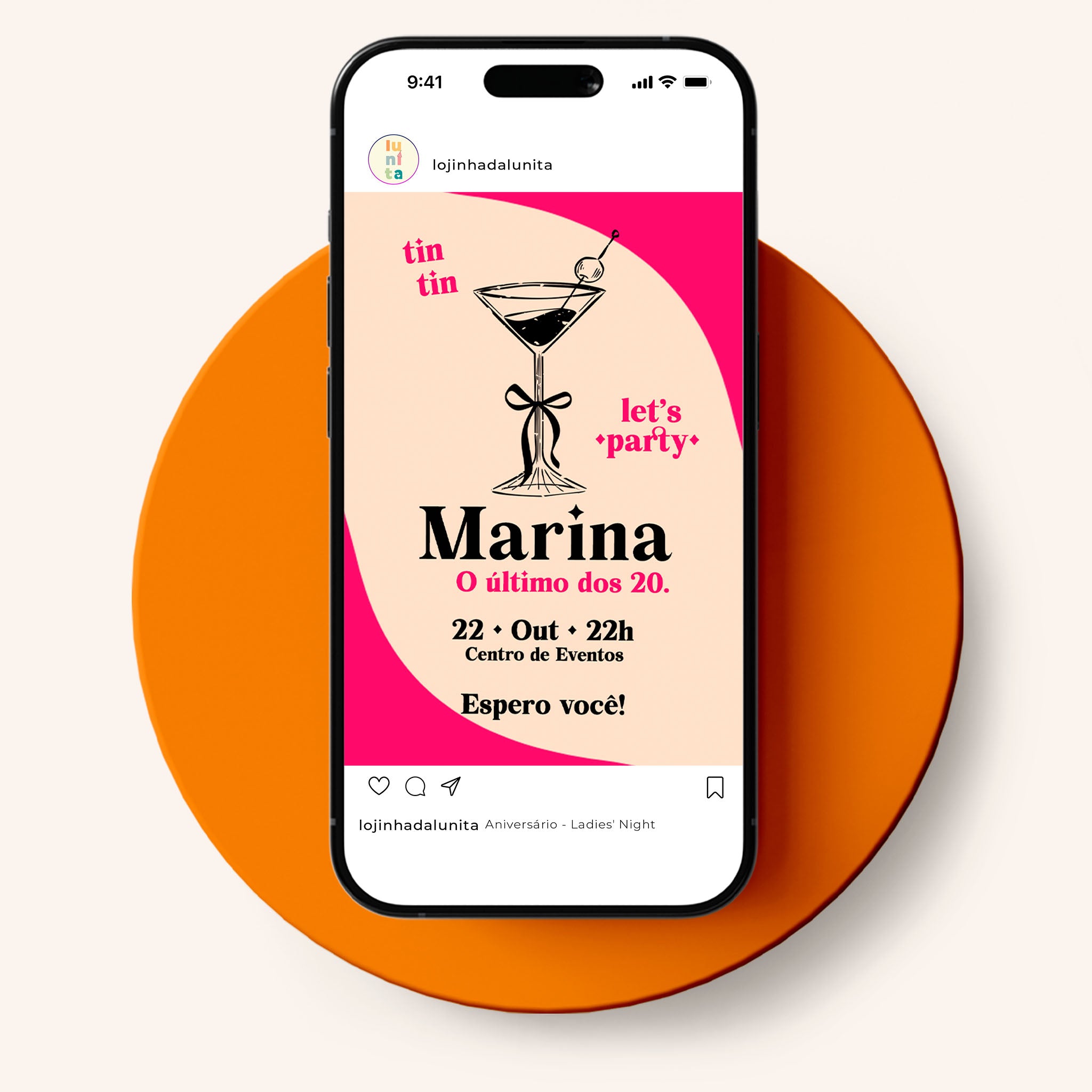 Invitación digital de cumpleaños para la noche de chicas