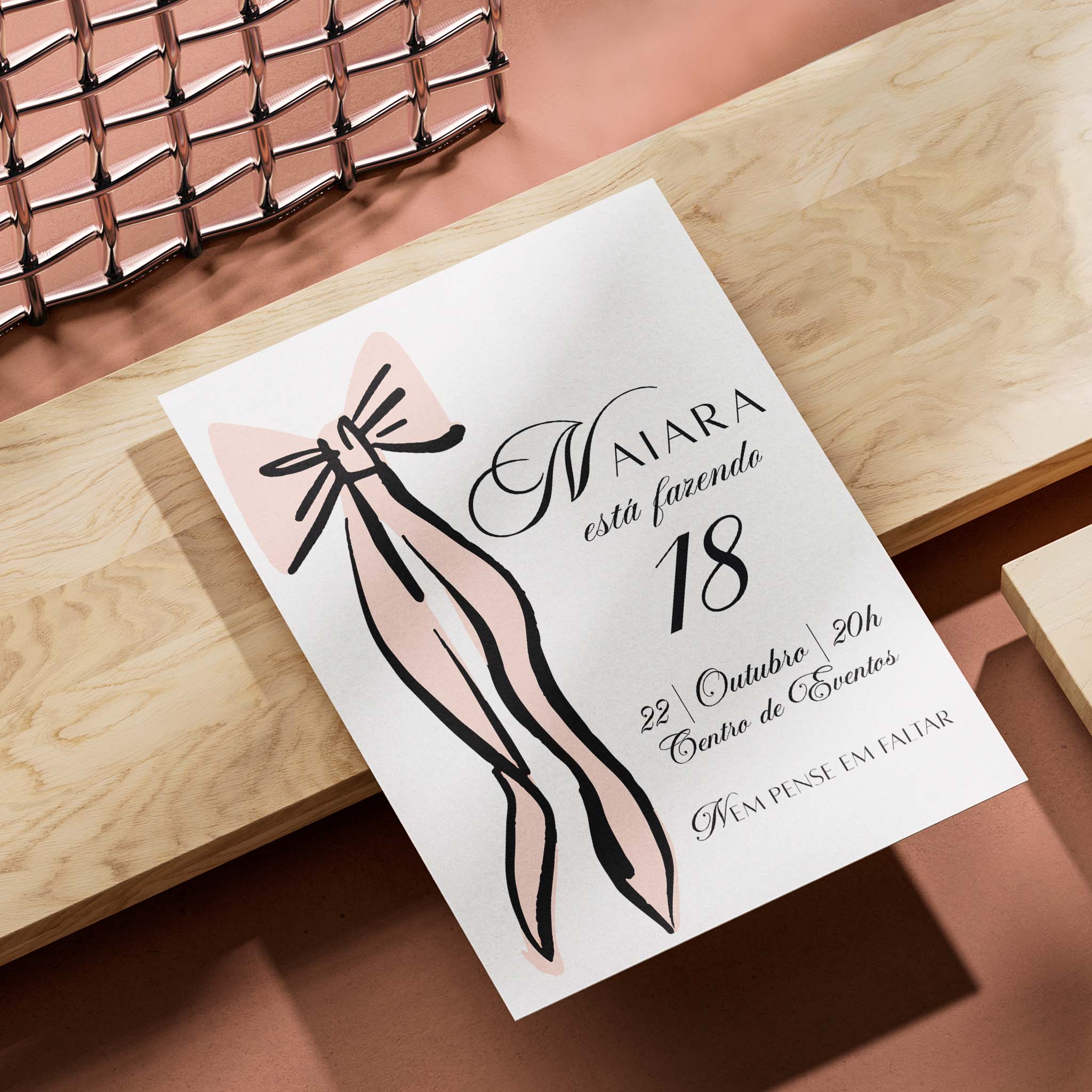 Invitación digital de cumpleaños para la noche de chicas