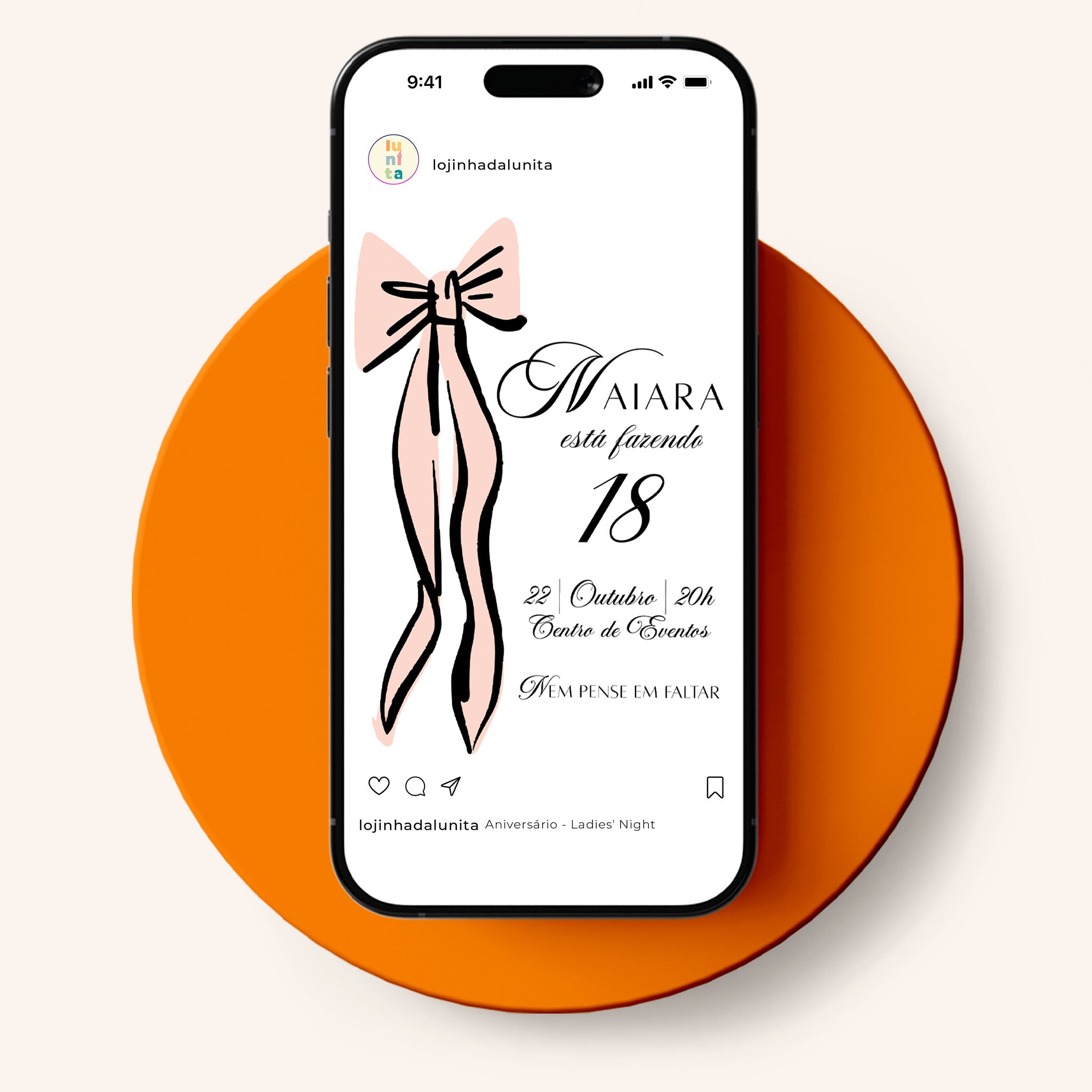Invitación digital de cumpleaños para la noche de chicas