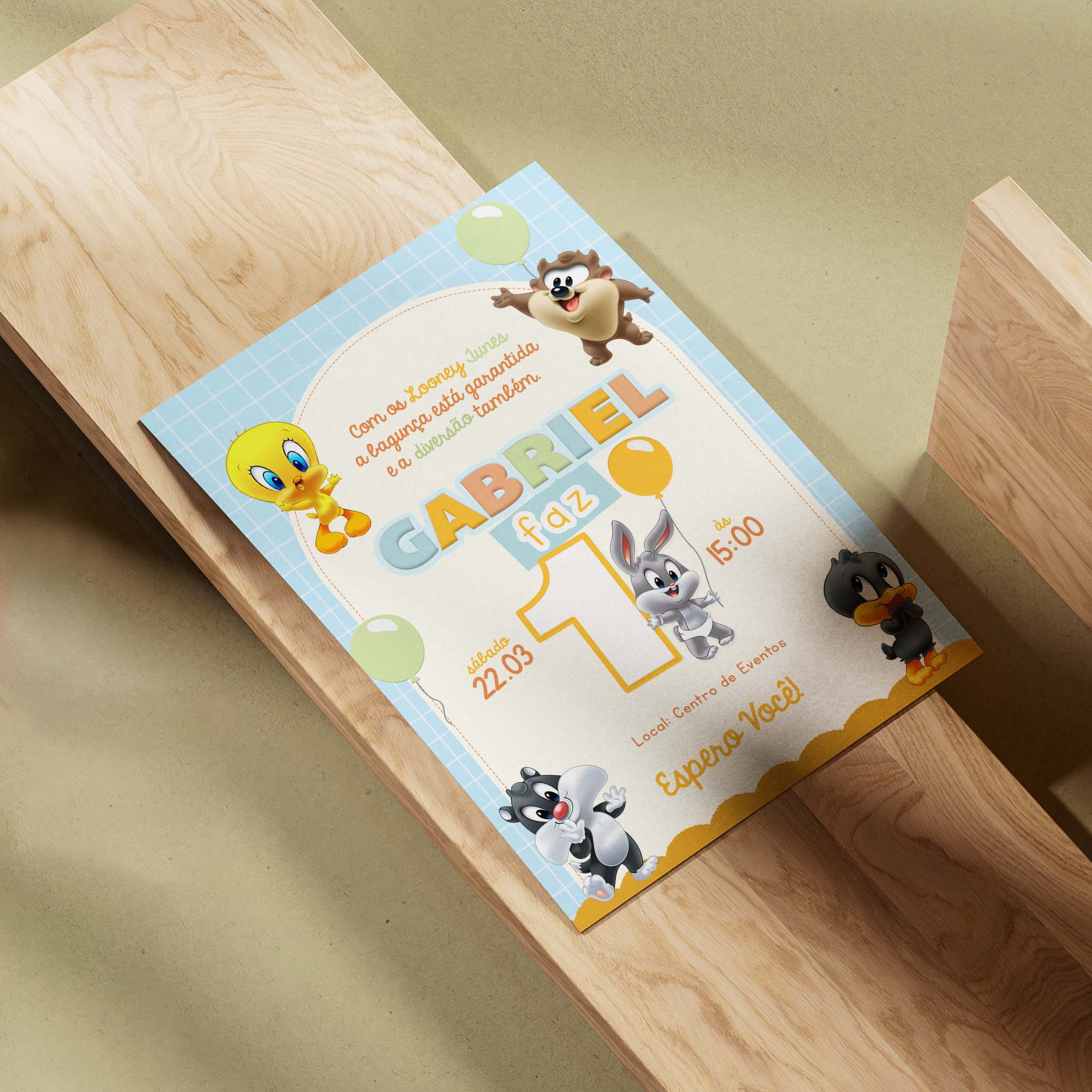 Convite Digital Aniversário Looney Tunes