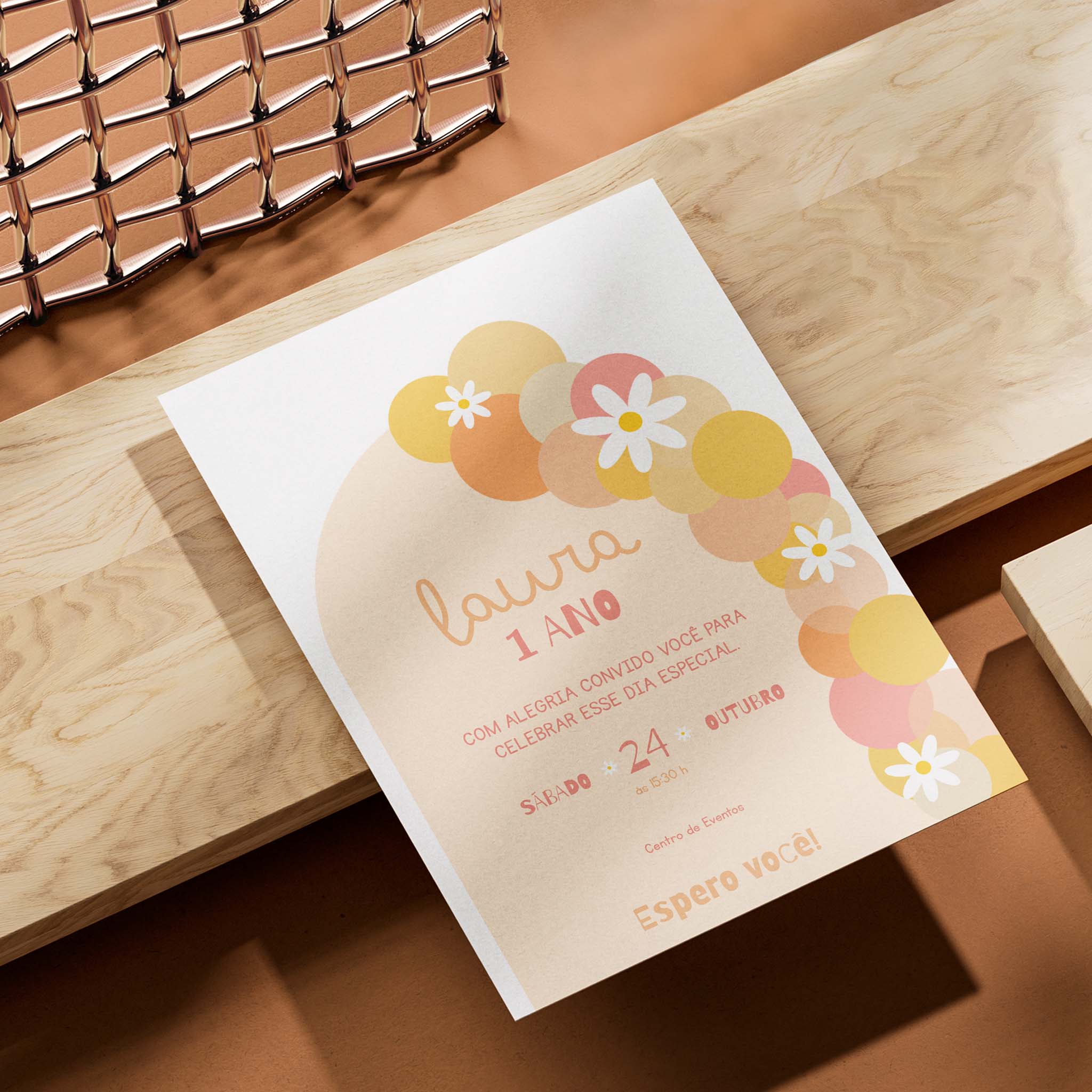 Invitación de cumpleaños digital Daisy