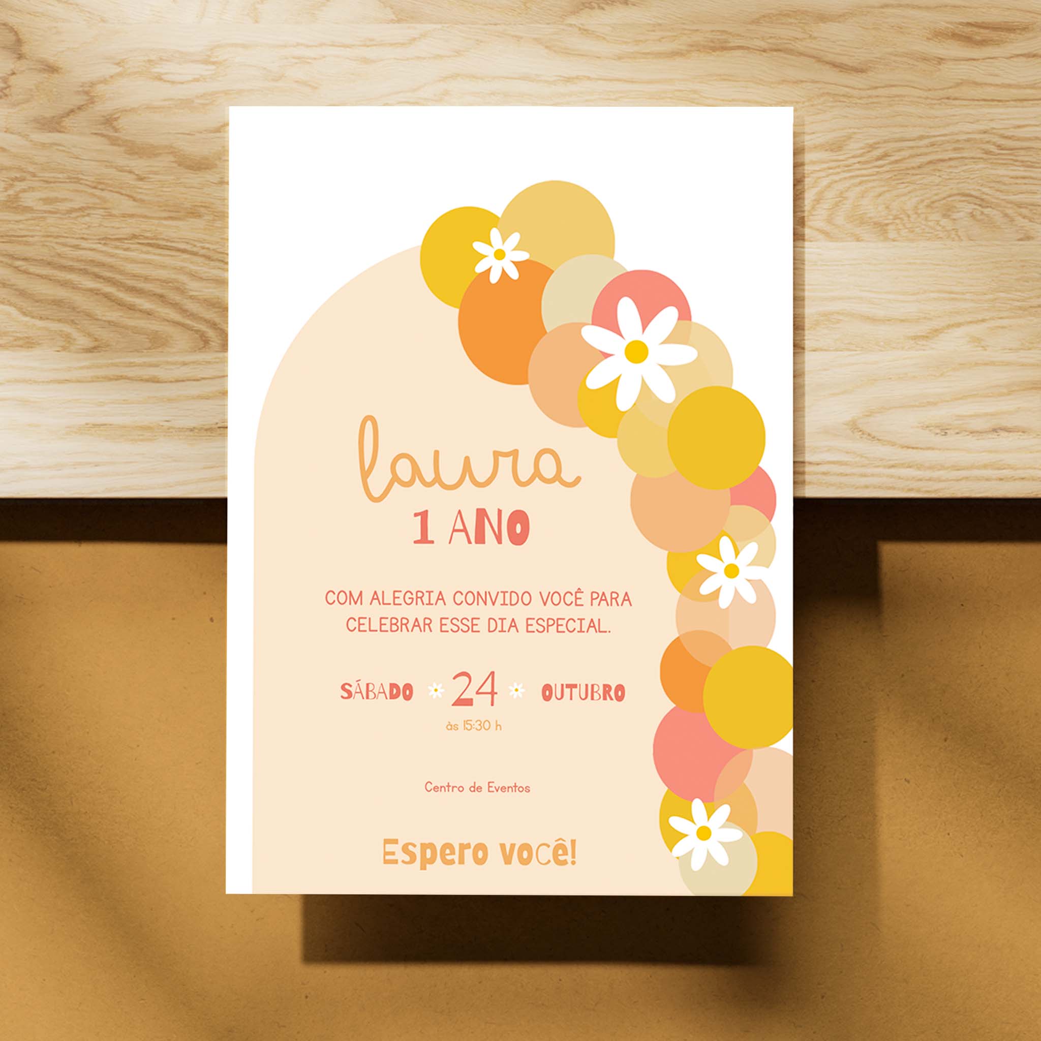 Invitación de cumpleaños digital Daisy