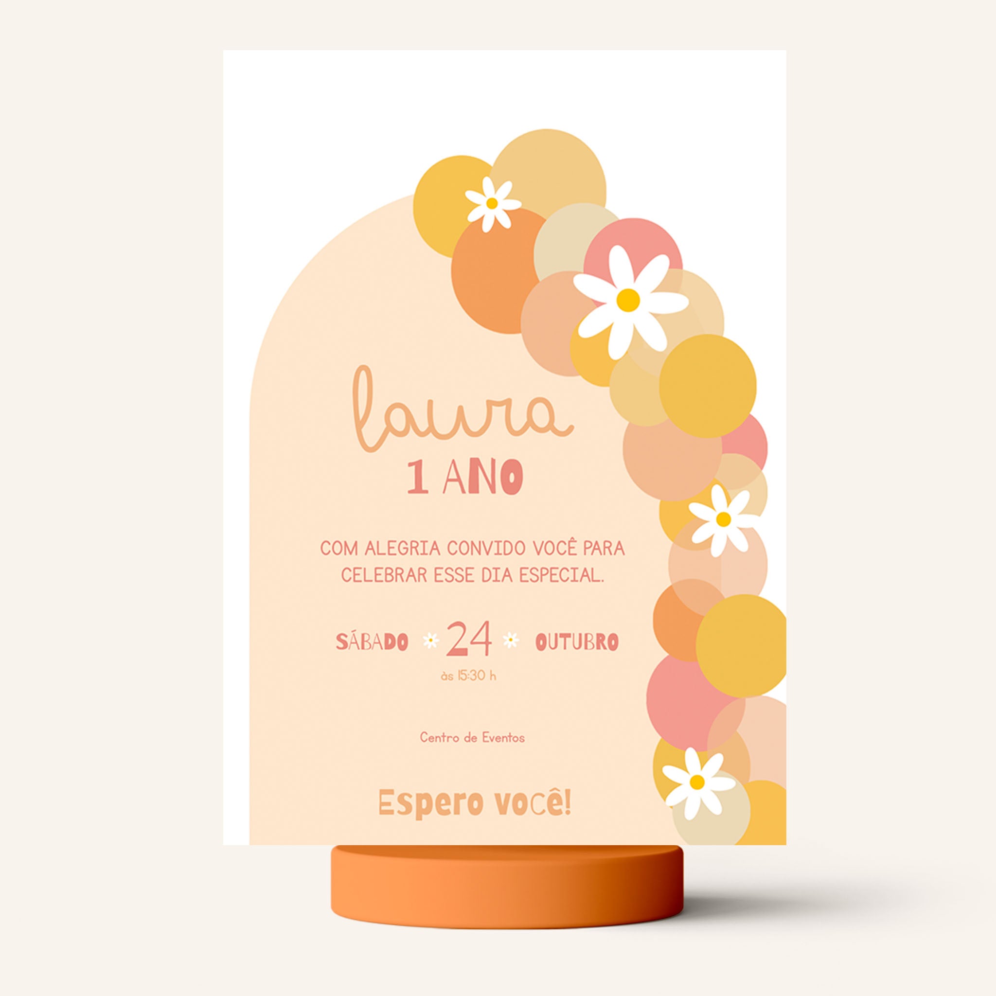 Invitación de cumpleaños digital Daisy