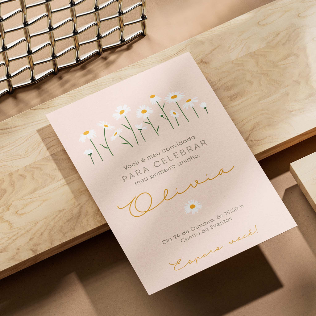 Invitación de cumpleaños digital Daisy
