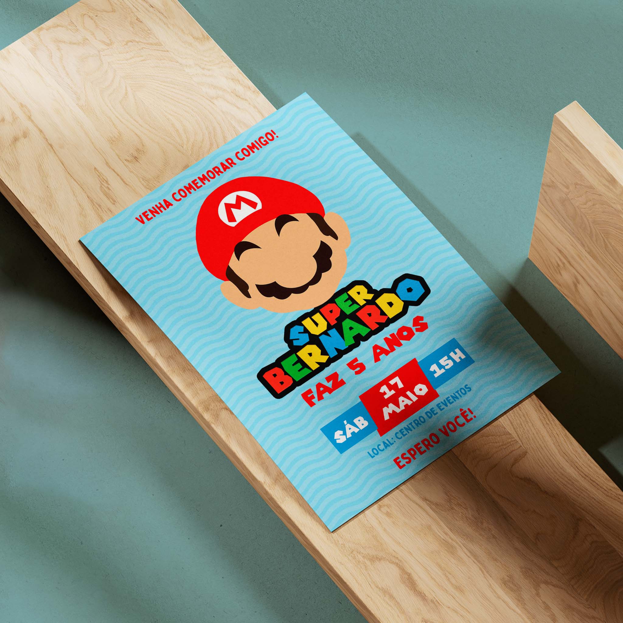 Invitación digital de cumpleaños de Mario Bros.
