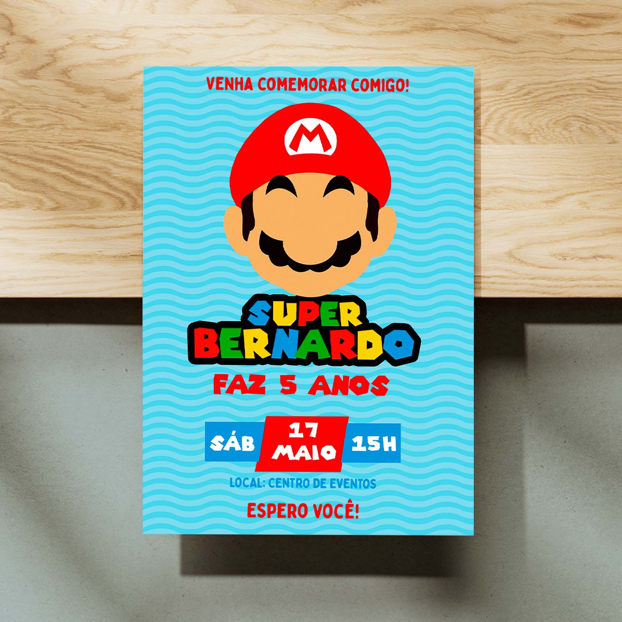 Convite Digital Aniversário Mario Bros.