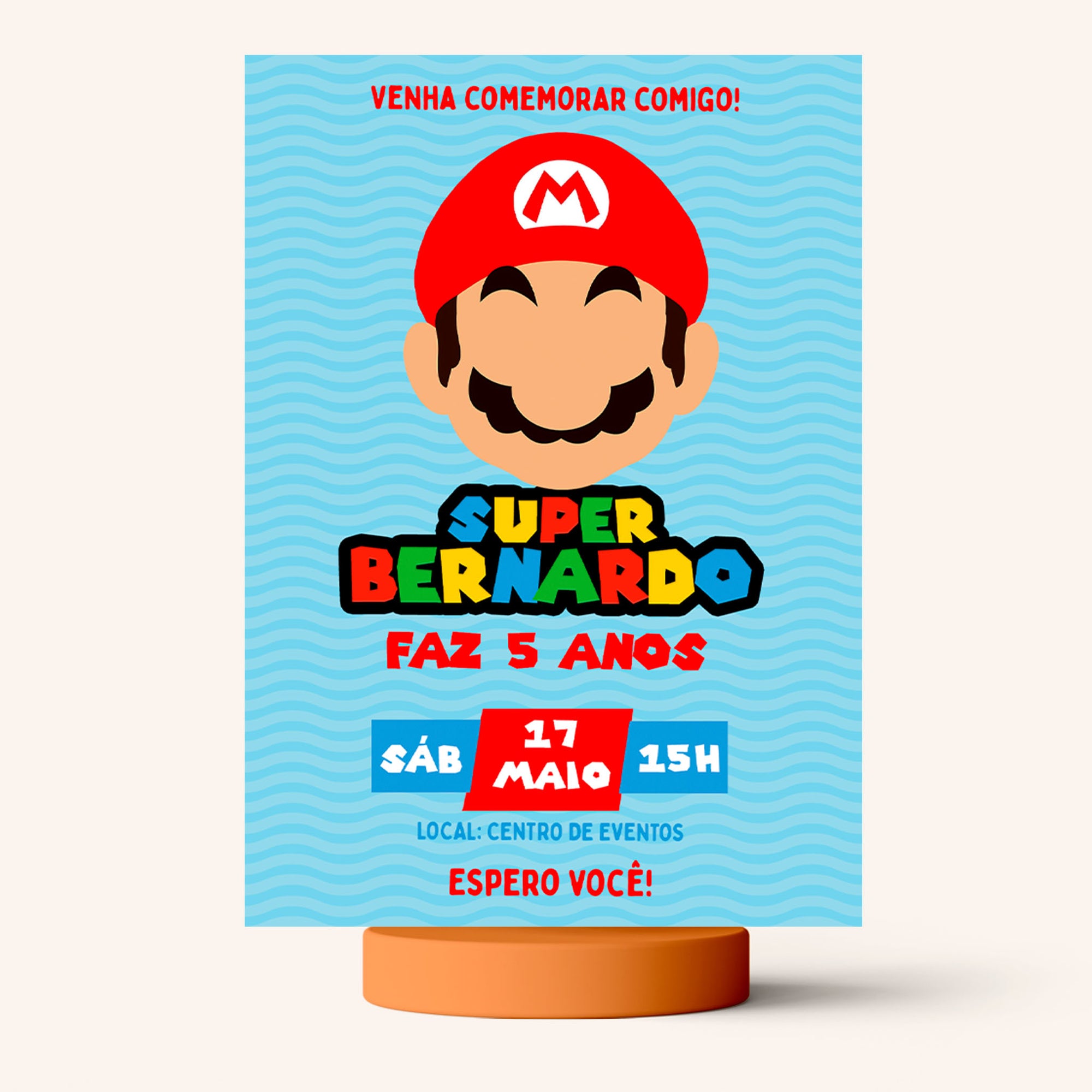 Convite Digital Aniversário Mario Bros.