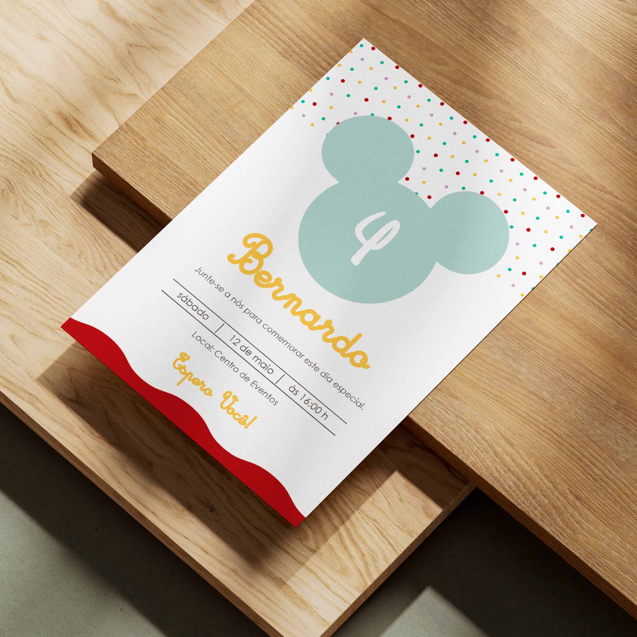 Invitación digital de cumpleaños de Mickey Mouse