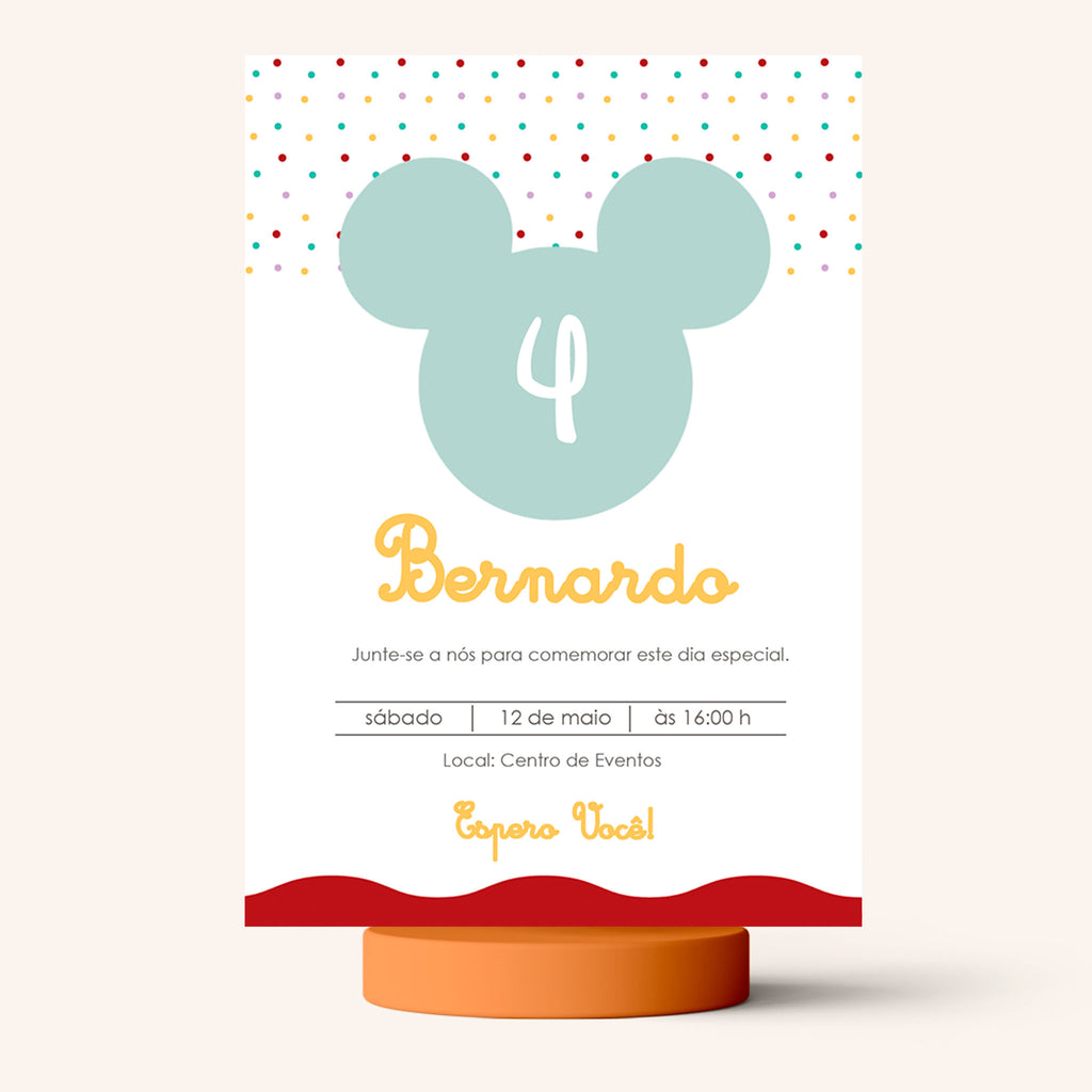 Convite Digital Aniversário Mickey Mouse