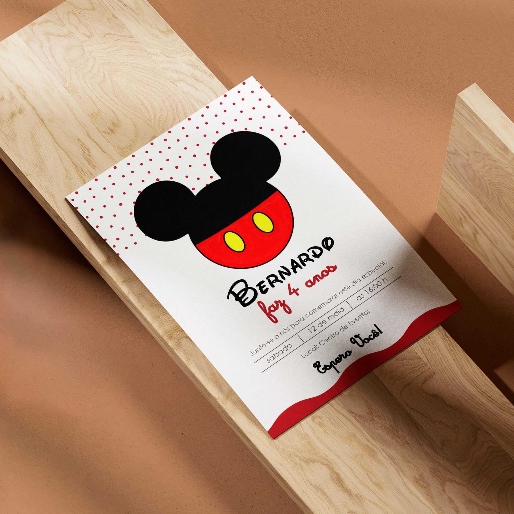 Invitación digital de cumpleaños de Mickey Mouse