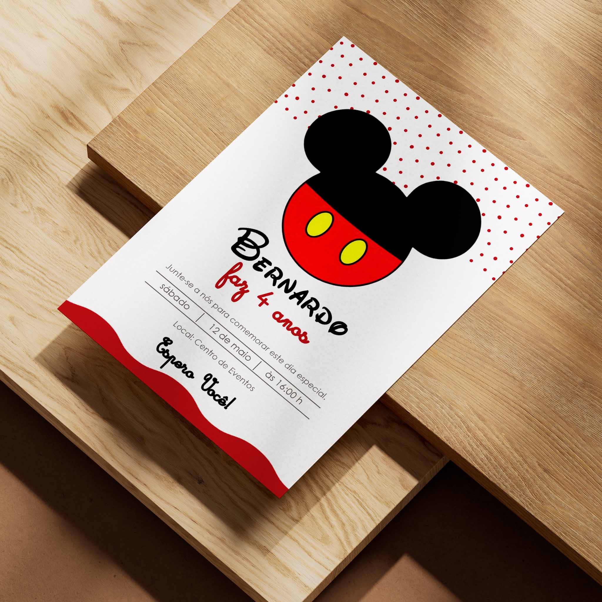 Invitación digital de cumpleaños de Mickey Mouse