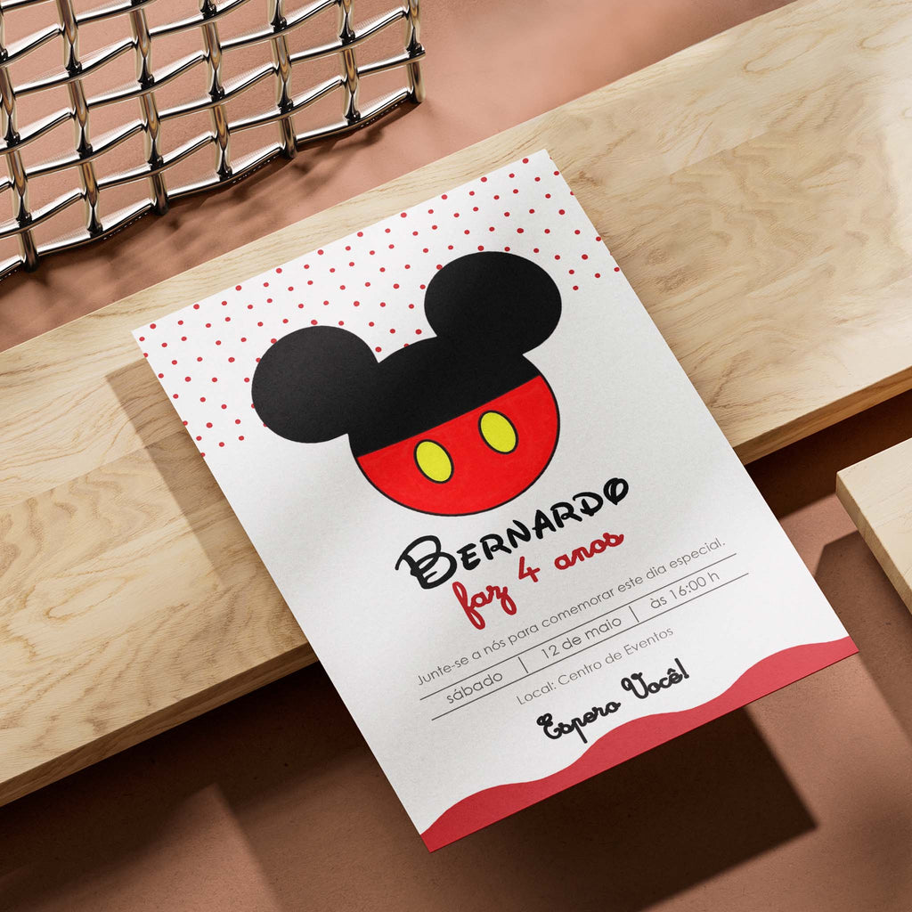 Invitación digital de cumpleaños de Mickey Mouse