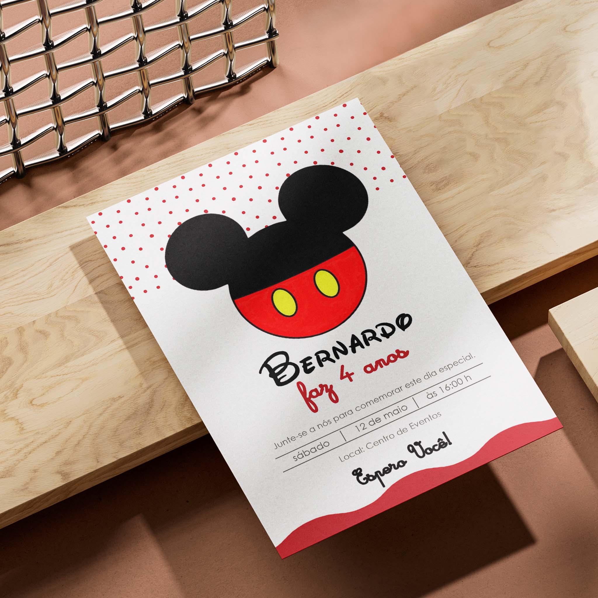 Invitación digital de cumpleaños de Mickey Mouse