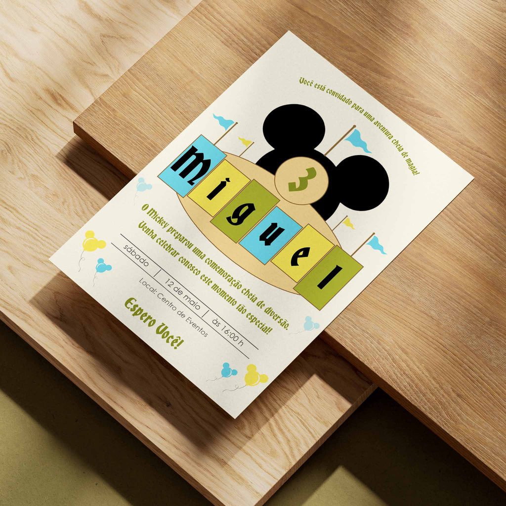 Convite Digital Aniversário Mickey Mouse