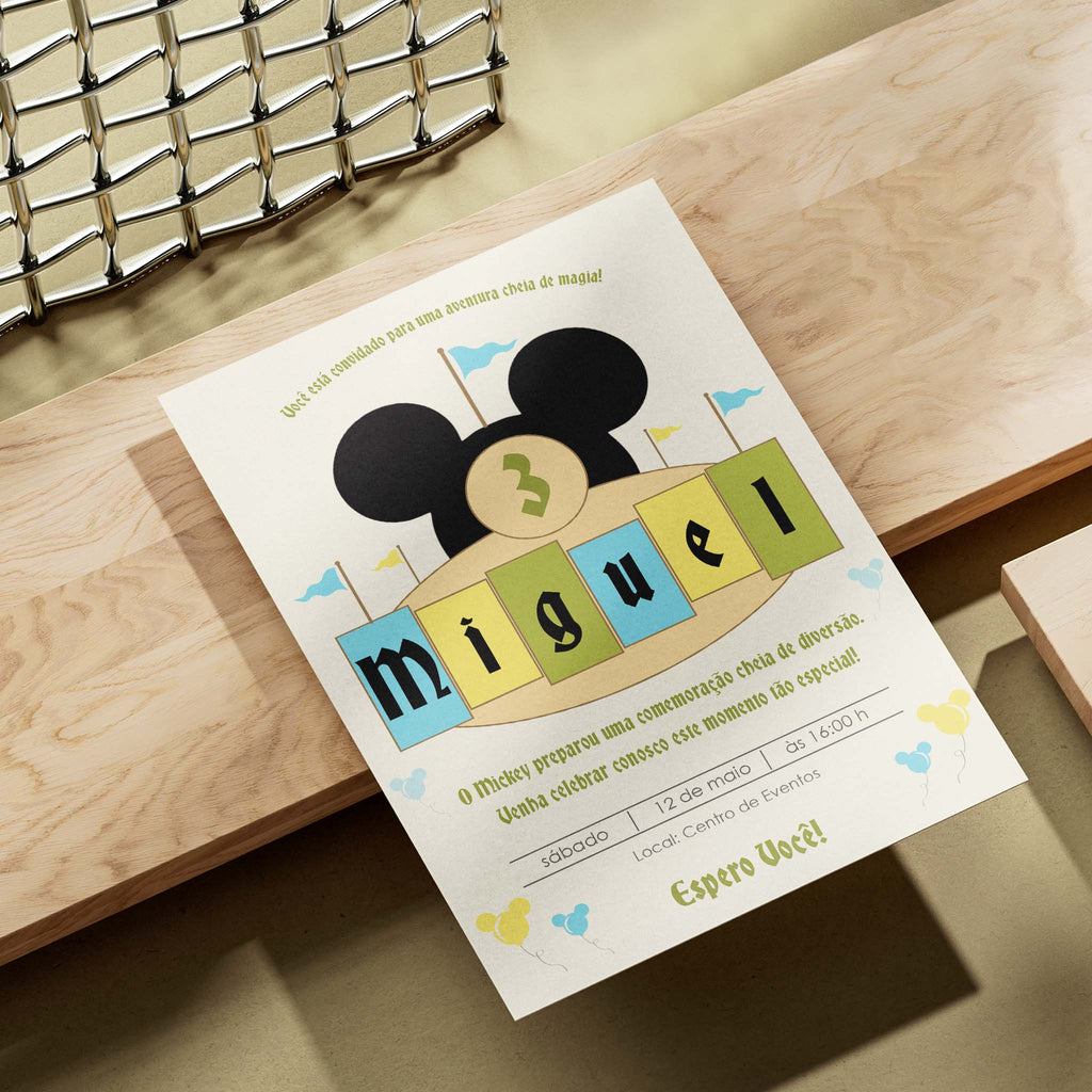 Convite Digital Aniversário Mickey Mouse