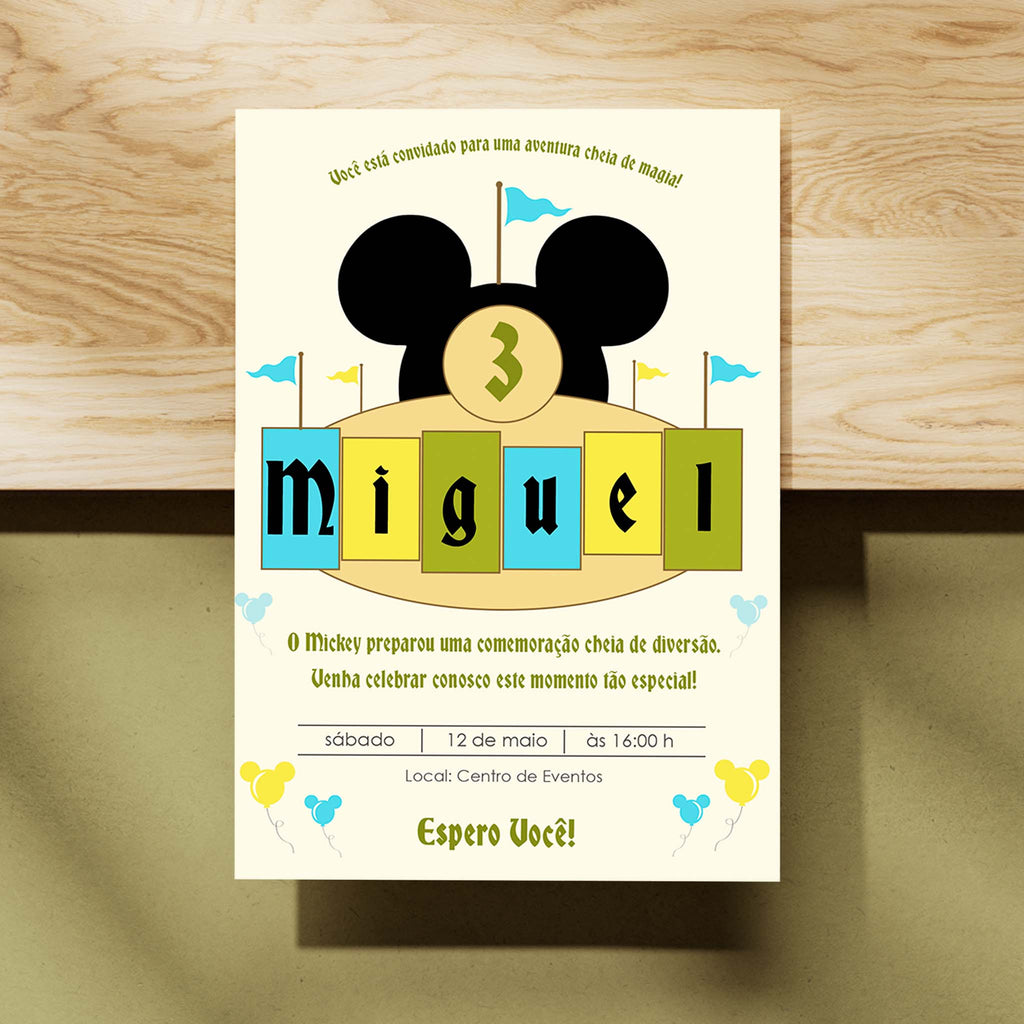 Convite Digital Aniversário Mickey Mouse